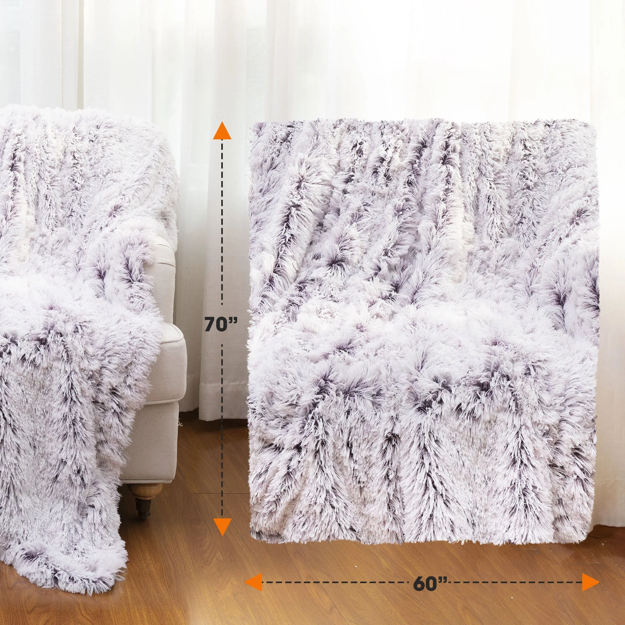 Cheer Collection Reversible Faux Fur Accent Throw Blanket - Image 52