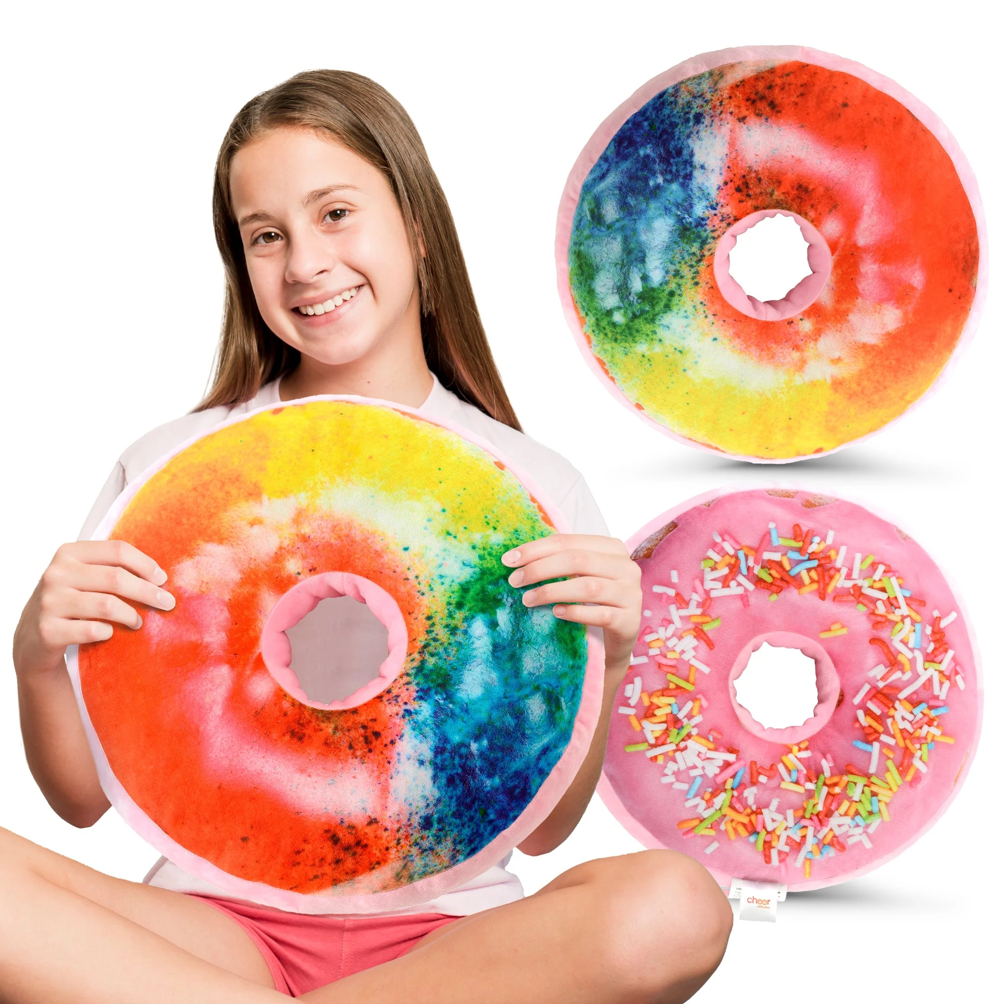 Cheer Collection Reversible Plush Donut Throw Pillow - Image 2
