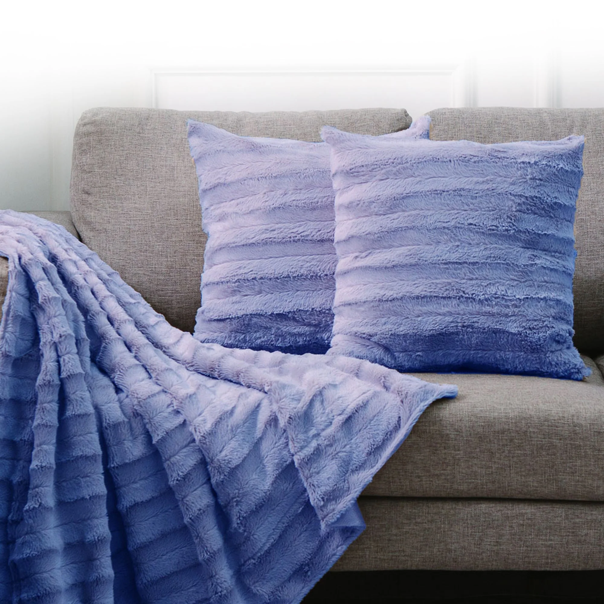 Cheer Collection Set of 2 Decorative Throw Pillows - Reversible Faux Fur to Microplush 20x20 - Variety of Colors - Image 27