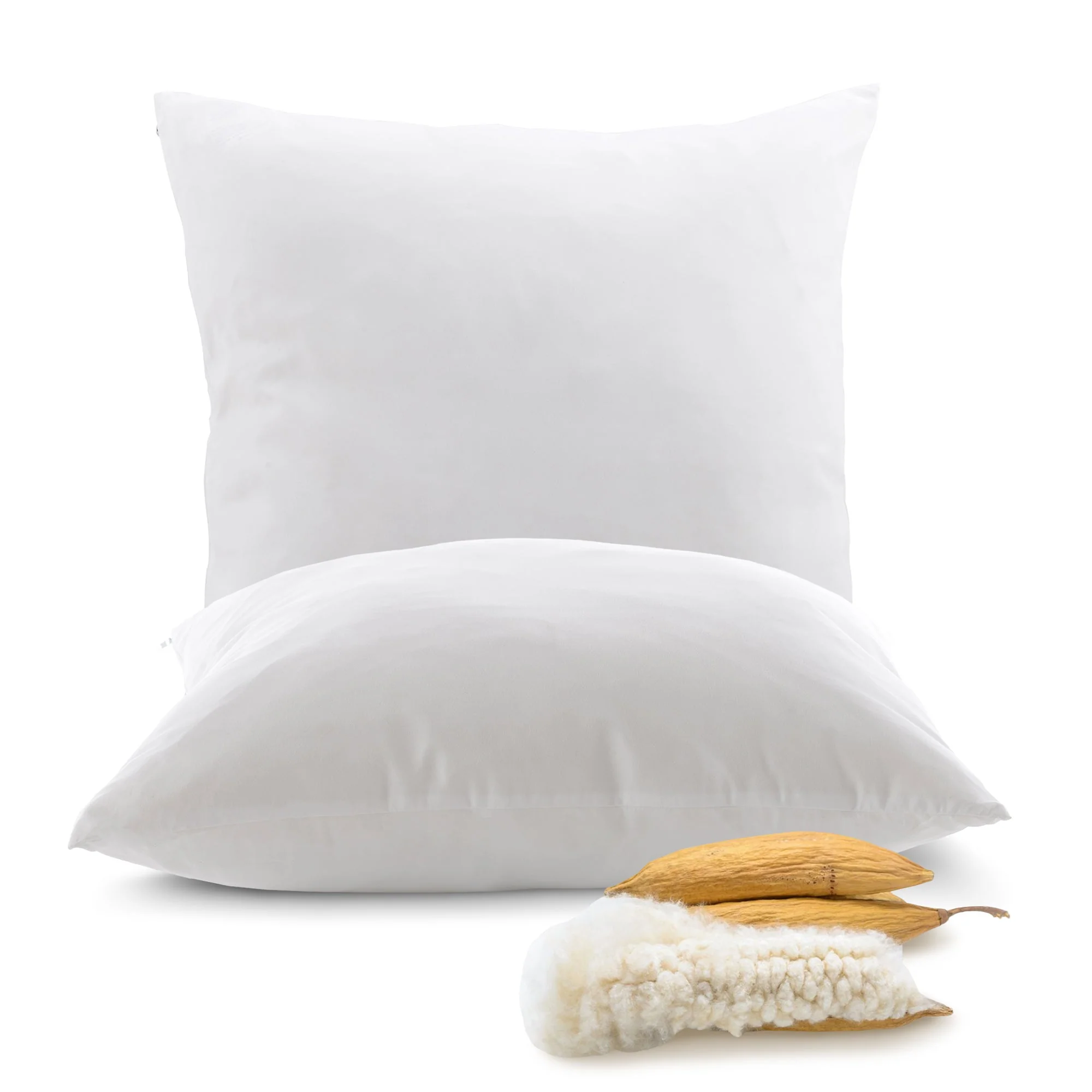Cheer Collection Set of 2 Natural Kapok Fiber Throw Pillows - Image 30