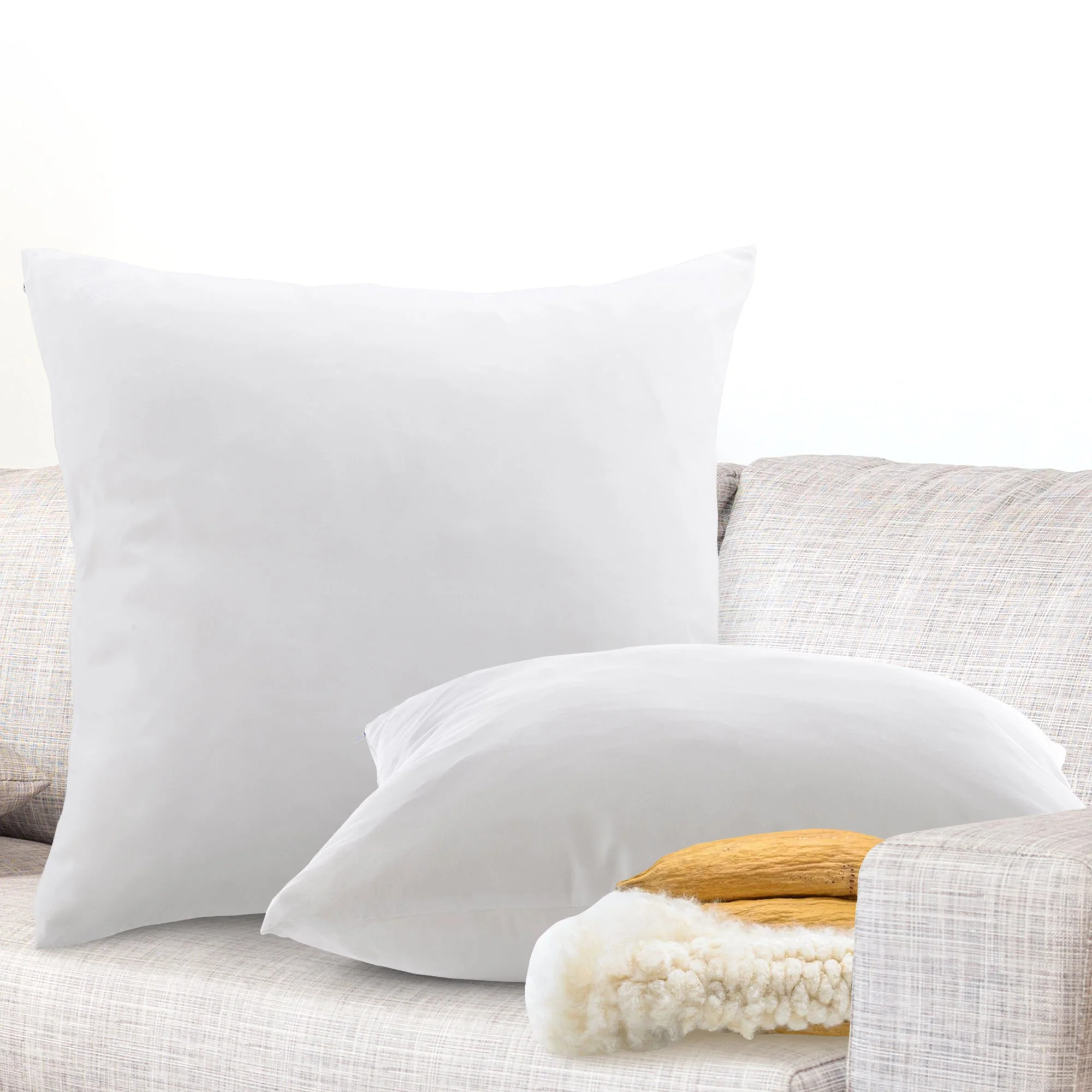 Cheer Collection Set of 2 Natural Kapok Fiber Throw Pillows - Image 47