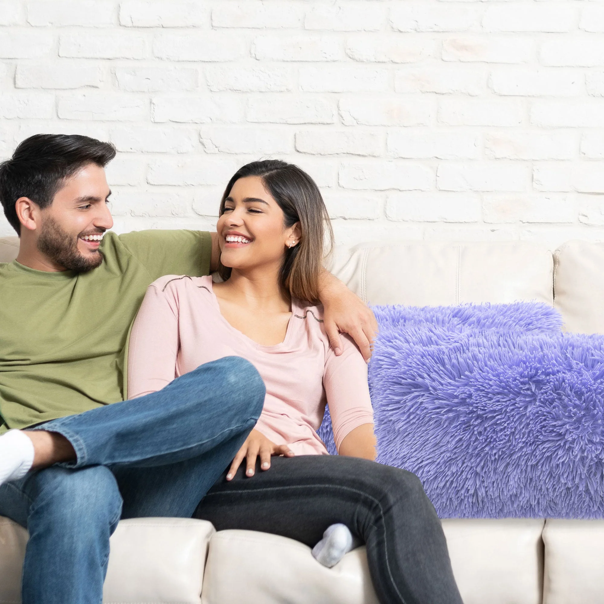 Cheer Collection  Shaggy Long Hair Throw Pillows - Super Soft and Plush Faux Fur Lumbar Accent Pillows - 12 x 20 - Set of 2 - Image 81