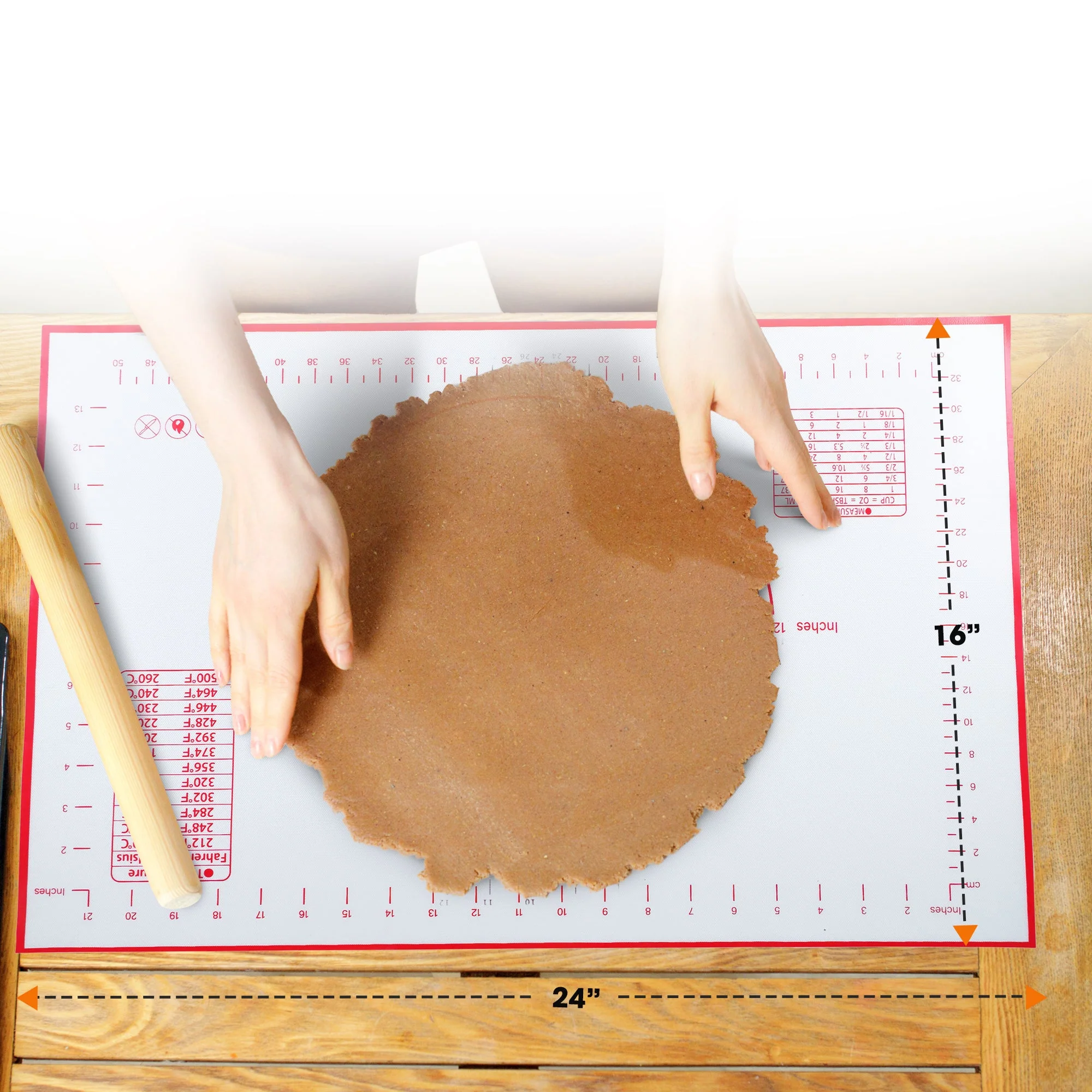 Cheer Collection Silicone Baking Mat for Dough and Baking Cookies Pizza Macarons- Non-Slip 16" x 24" - Image 4