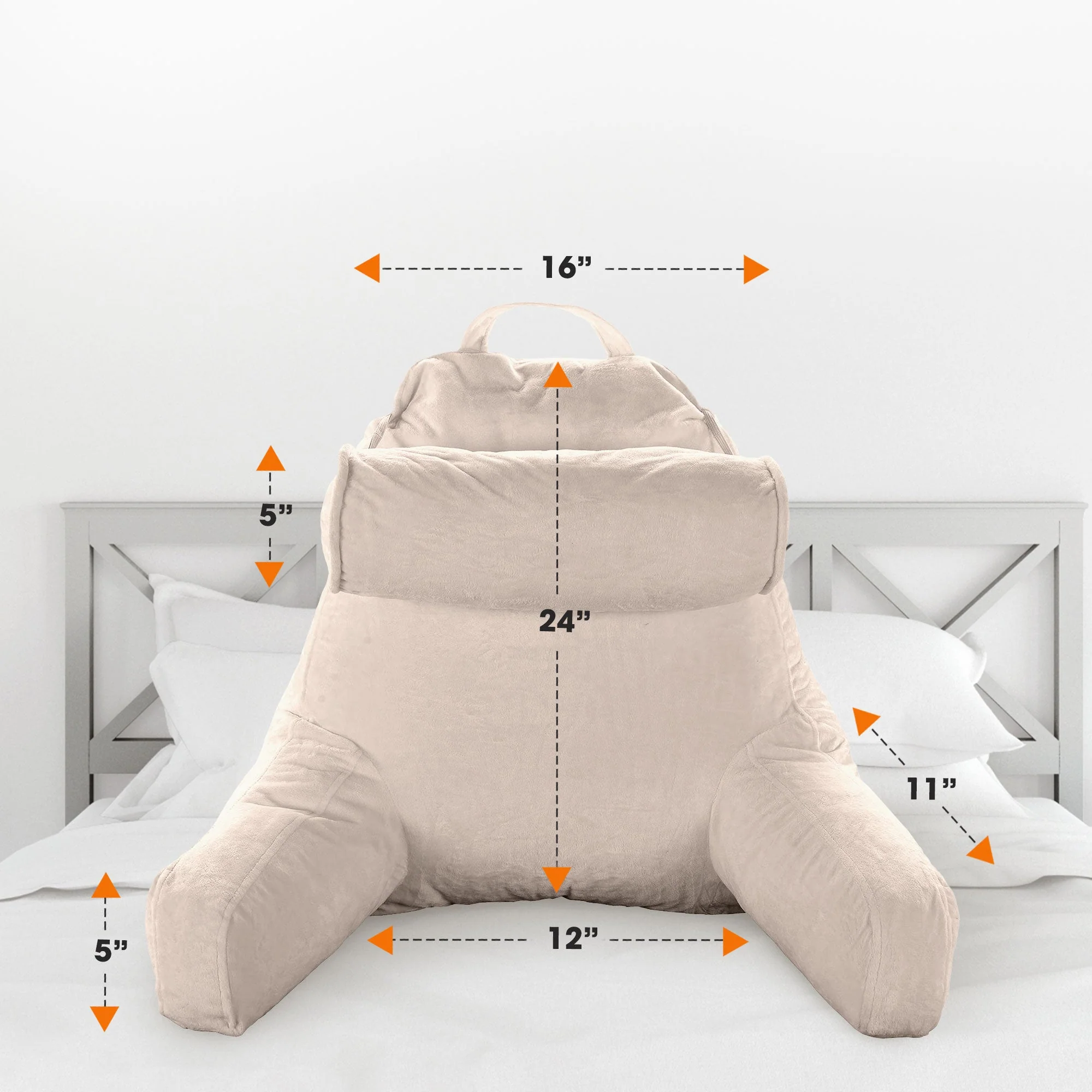 Cheer Collection TV &  Reading Pillow with Detachable Cervical Bolster Backrest , Washable - Image 31
