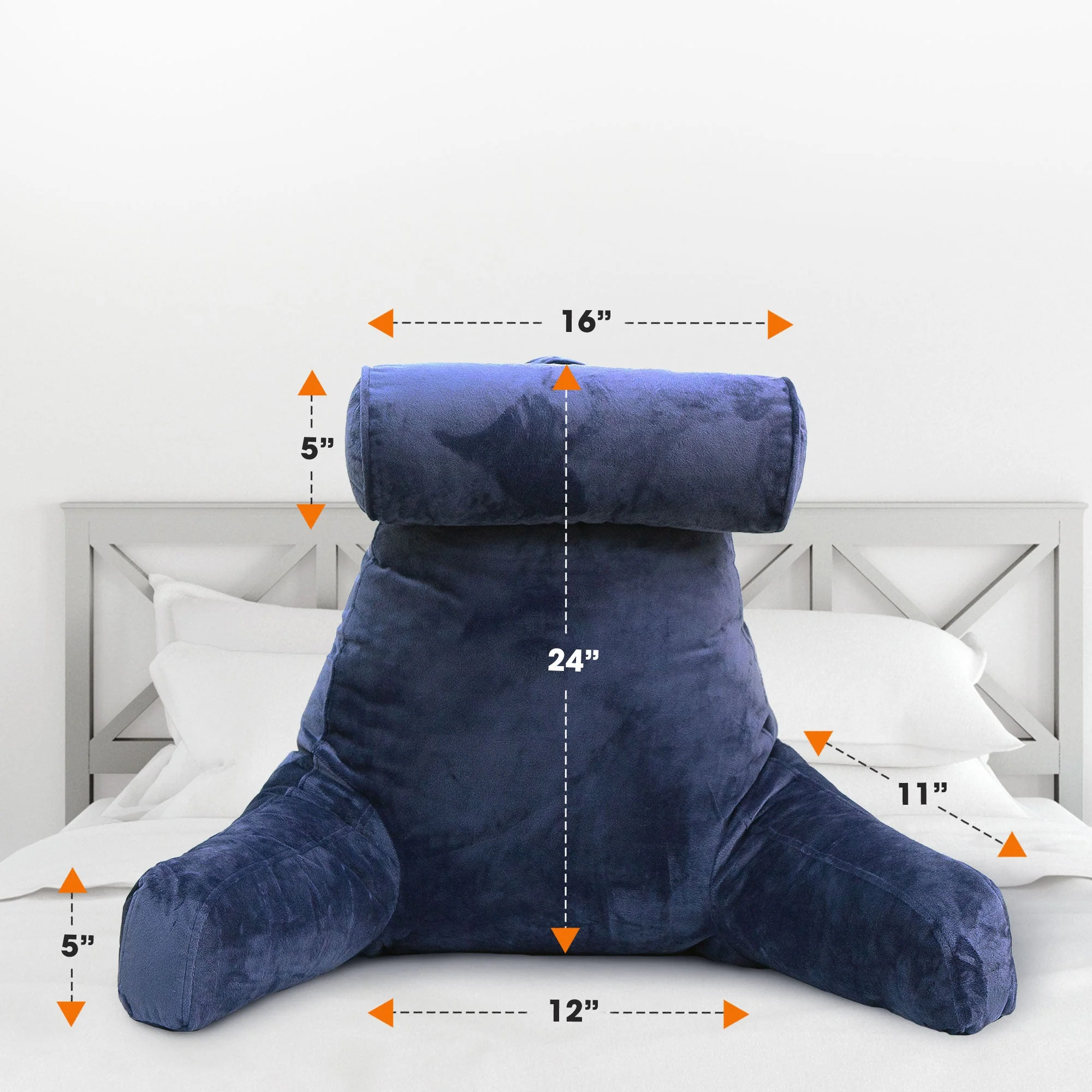 Cheer Collection TV &  Reading Pillow with Detachable Cervical Bolster Backrest , Washable - Image 45