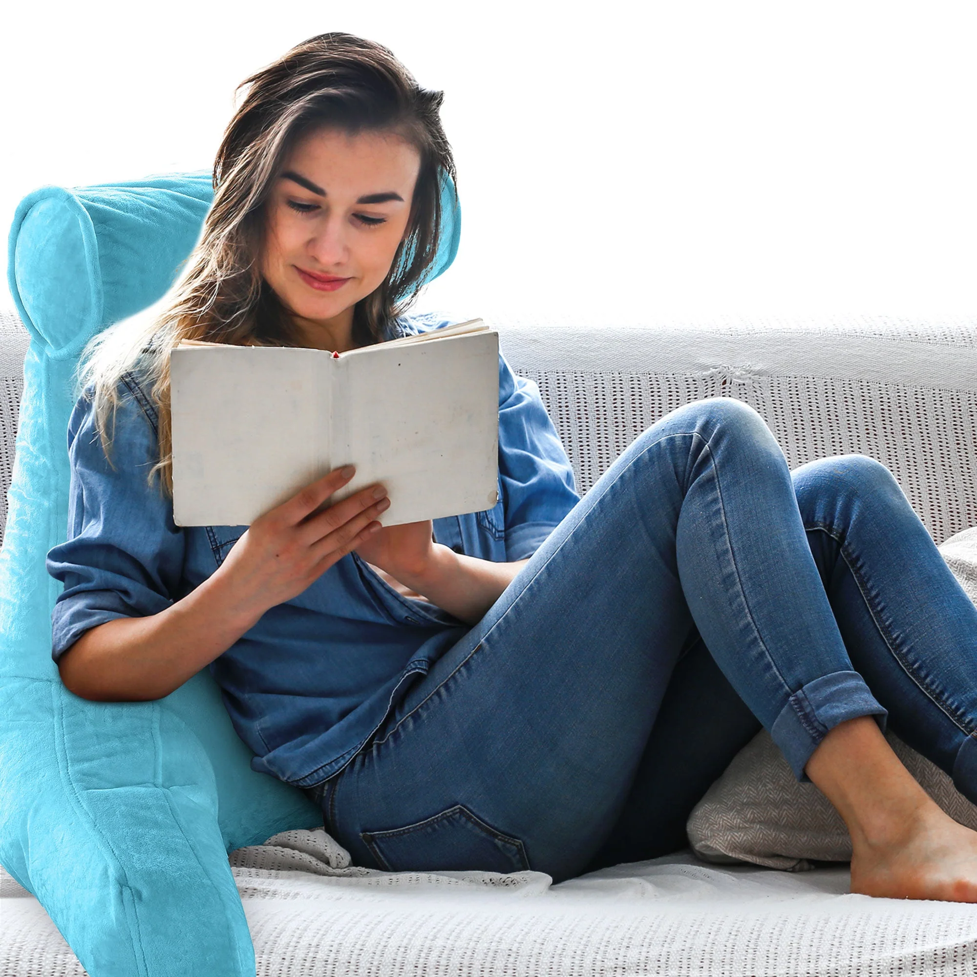 Cheer Collection TV &  Reading Pillow with Detachable Cervical Bolster Backrest , Washable - Image 60