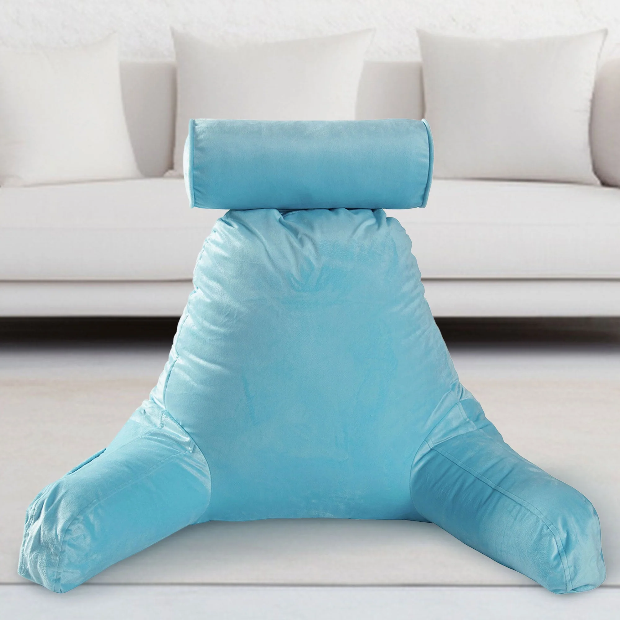 Cheer Collection TV &  Reading Pillow with Detachable Cervical Bolster Backrest , Washable - Image 62