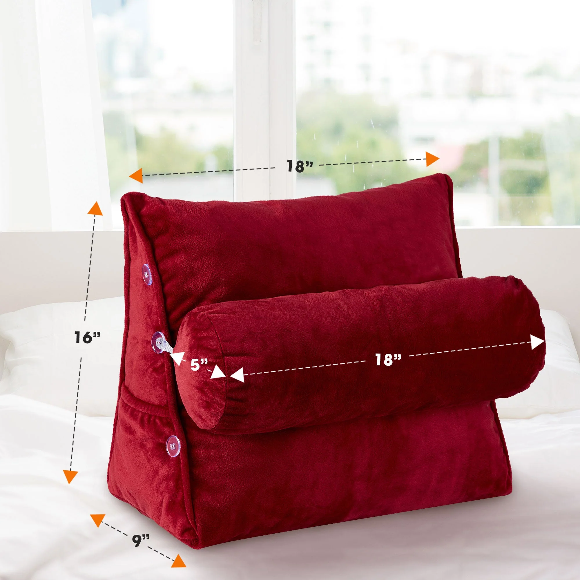 Cheer Collection Wedge Pillow with Detachable Bolster & Backrest - Image 27