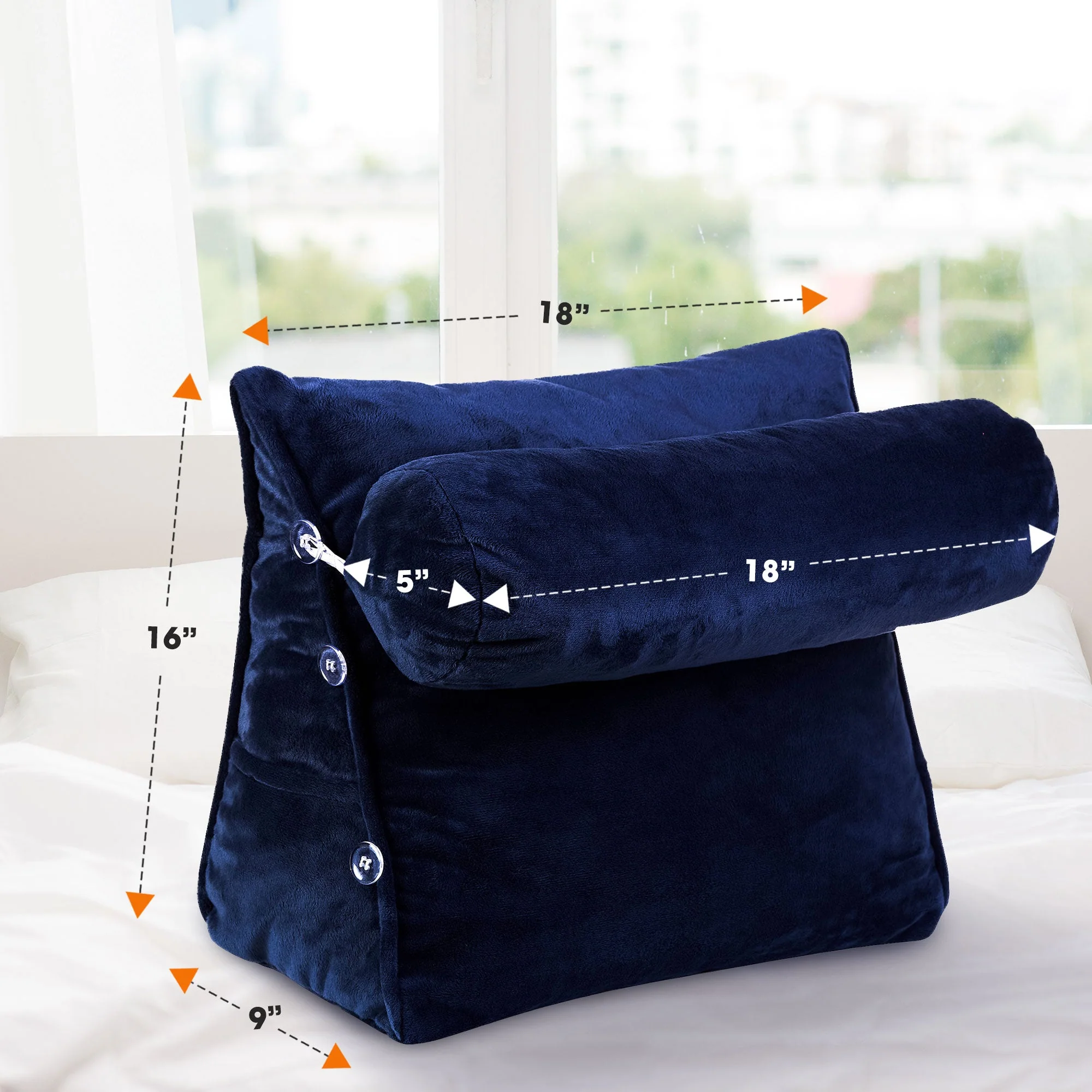 Cheer Collection Wedge Pillow with Detachable Bolster & Backrest - Image 33