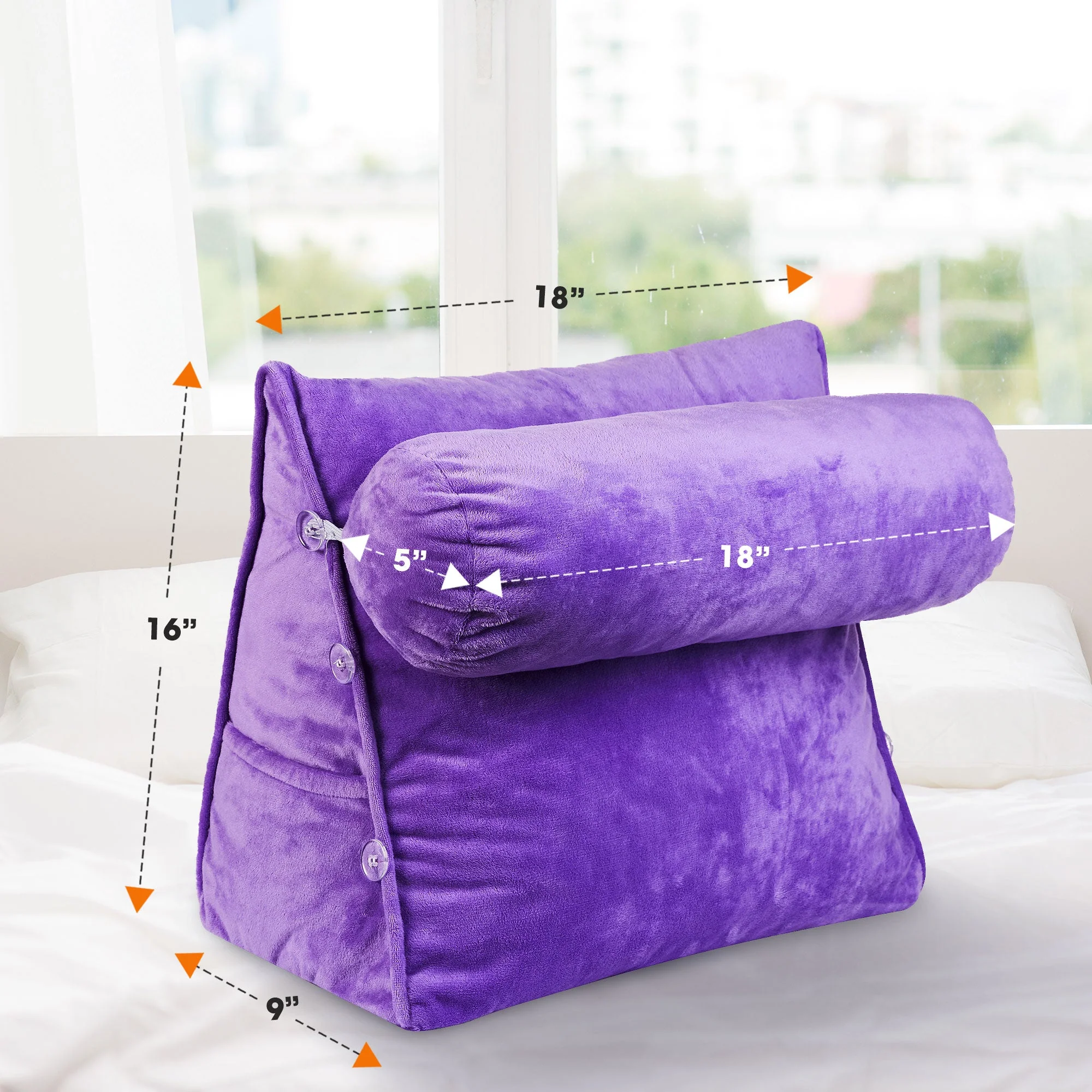 Cheer Collection Wedge Pillow with Detachable Bolster & Backrest - Image 39