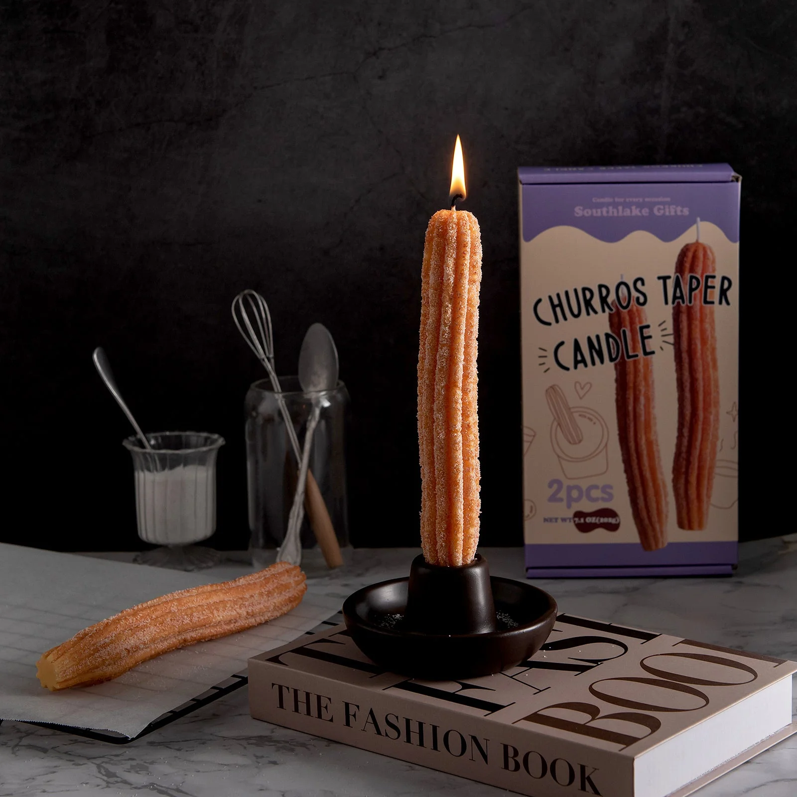Churros Taper Scented Candles Set for Home Decoration Crafts Arts(2pcs/Pack) - Image 2
