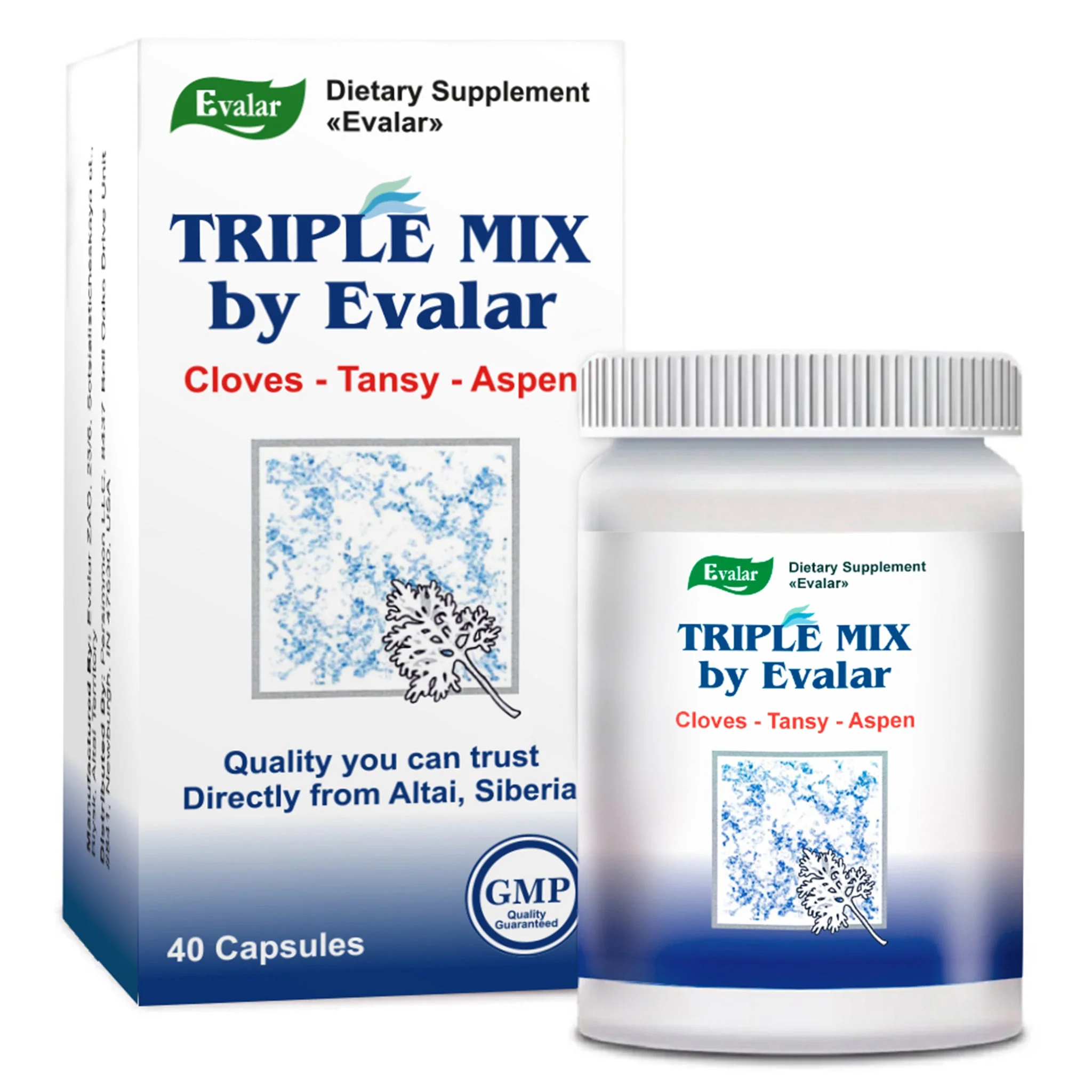 Cloves, Tansy & Aspen Herbal Mix β Evalar 40 Capsules