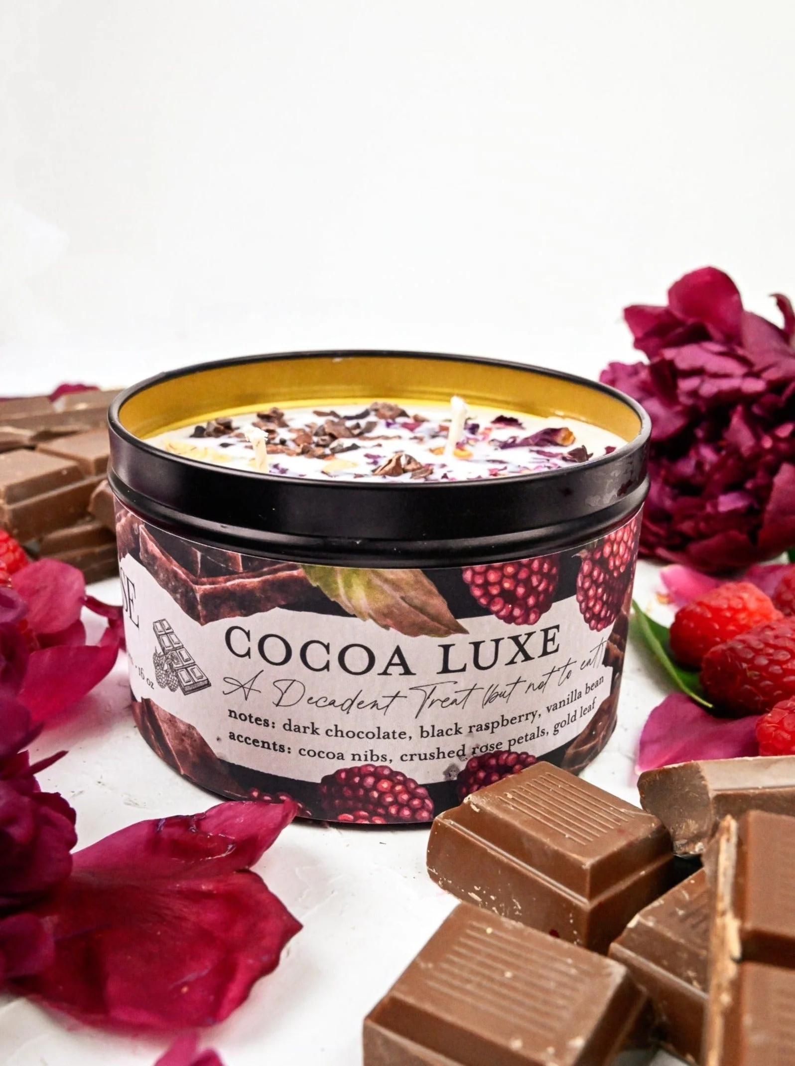 COCOA LUXE Chocolate Raspberry Candle by Ash & Rose - Image 7