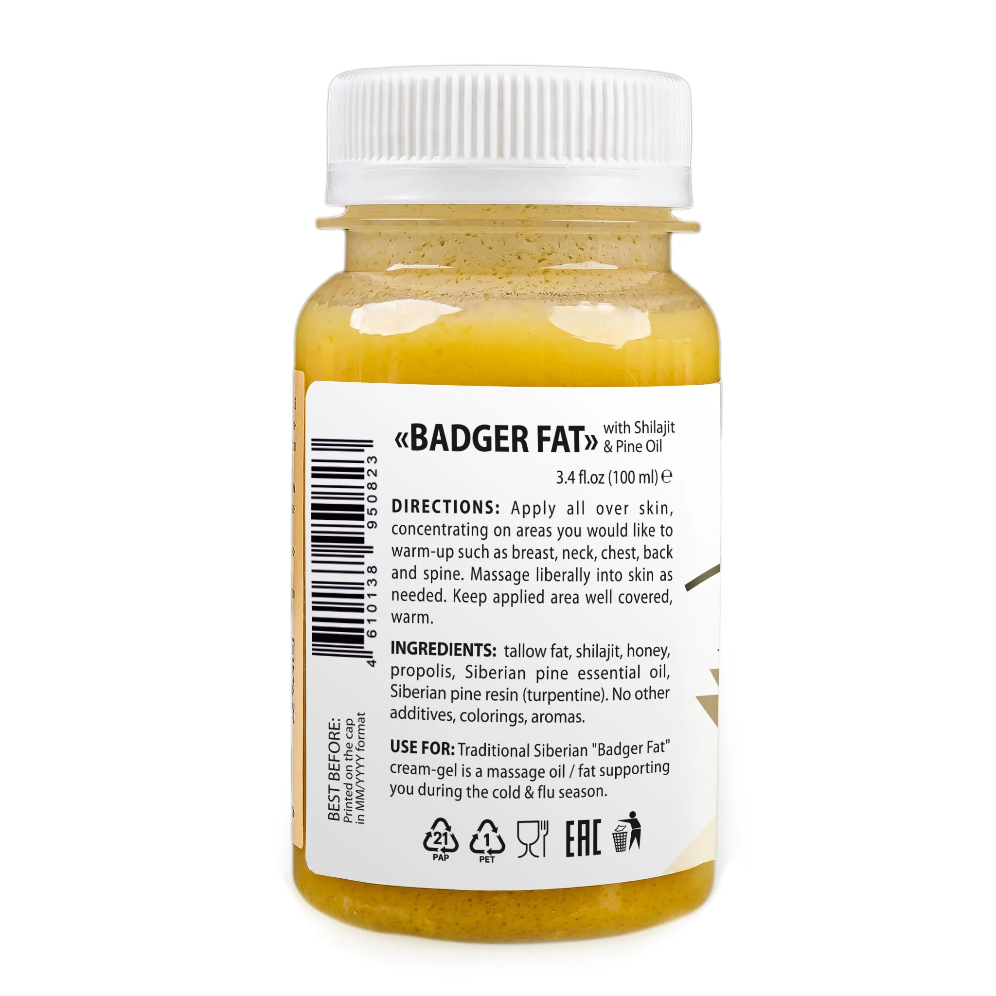 Badger Fat Cream-Gel with Altai Shilajit & Siberian Pine | 100ml - Image 3