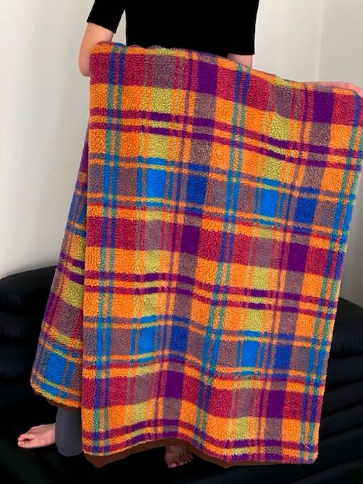 Dopamine Rainbow Checker Throw Blanket - Large, Warm & Soft - Image 9