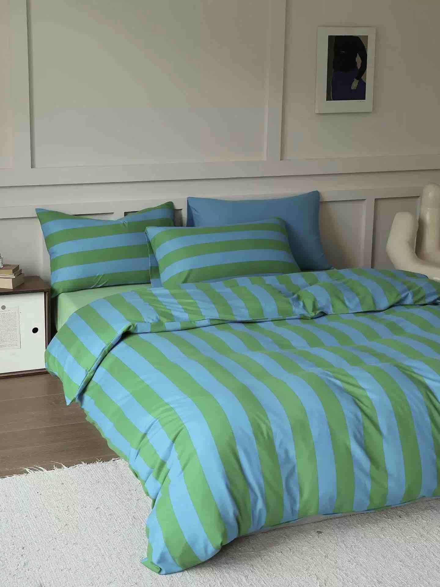 Dopamine Stripe Duvet Set With Pillowcases & Fitted Sheet - Image 9