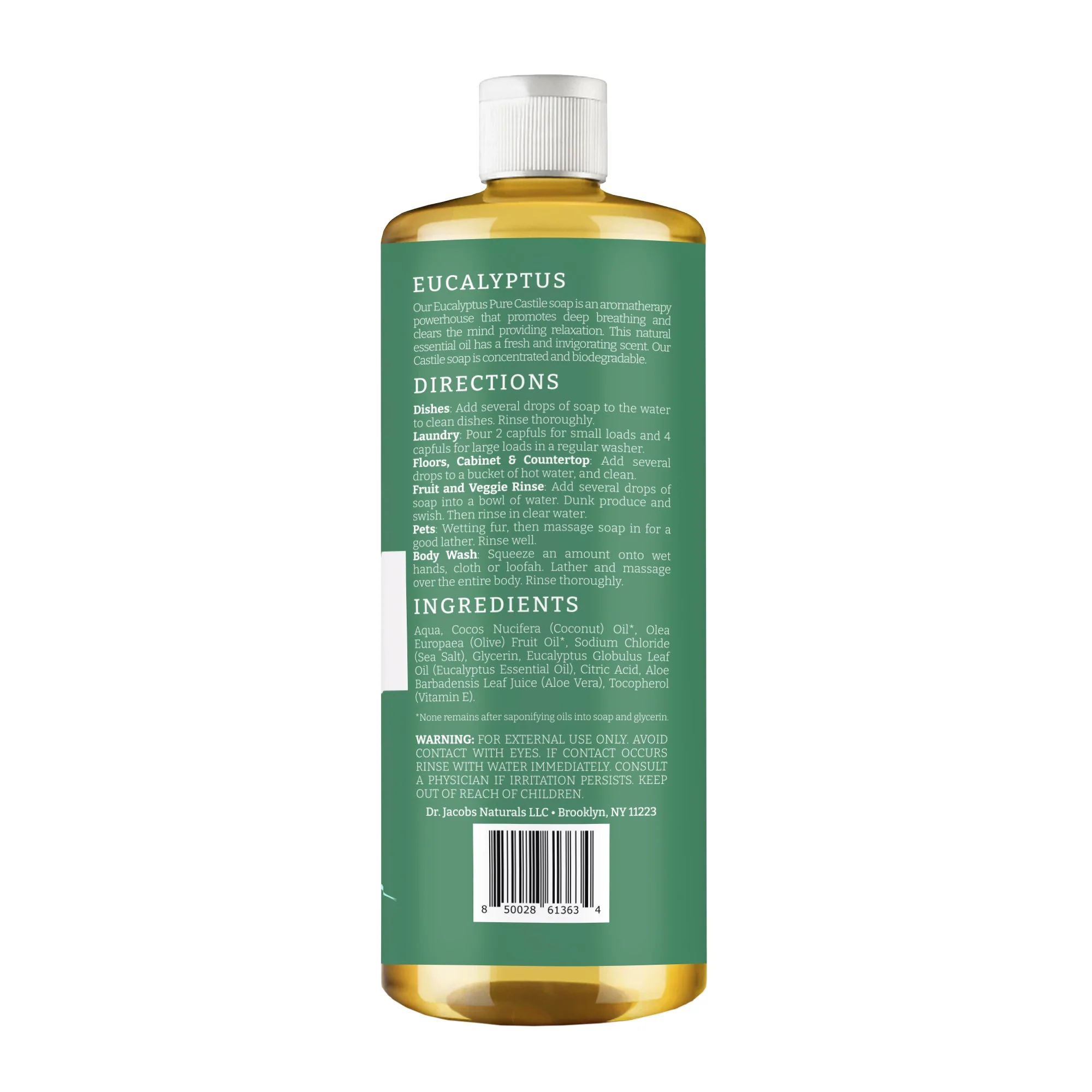 Eucalyptus All in 1 Castile Soap by Dr. Jacobs Naturals - Image 3