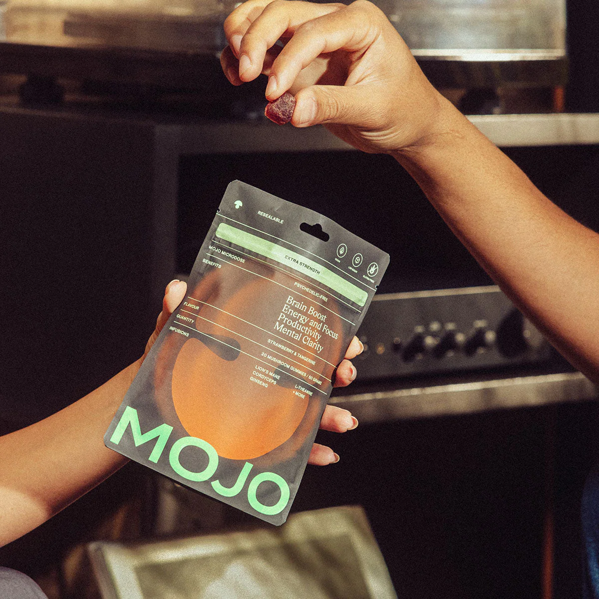 Mojo Microdose | Extra Strength Brain Boost Mushroom Gummies, Strawberry Tangerine Mushroom Gummies - Image 3