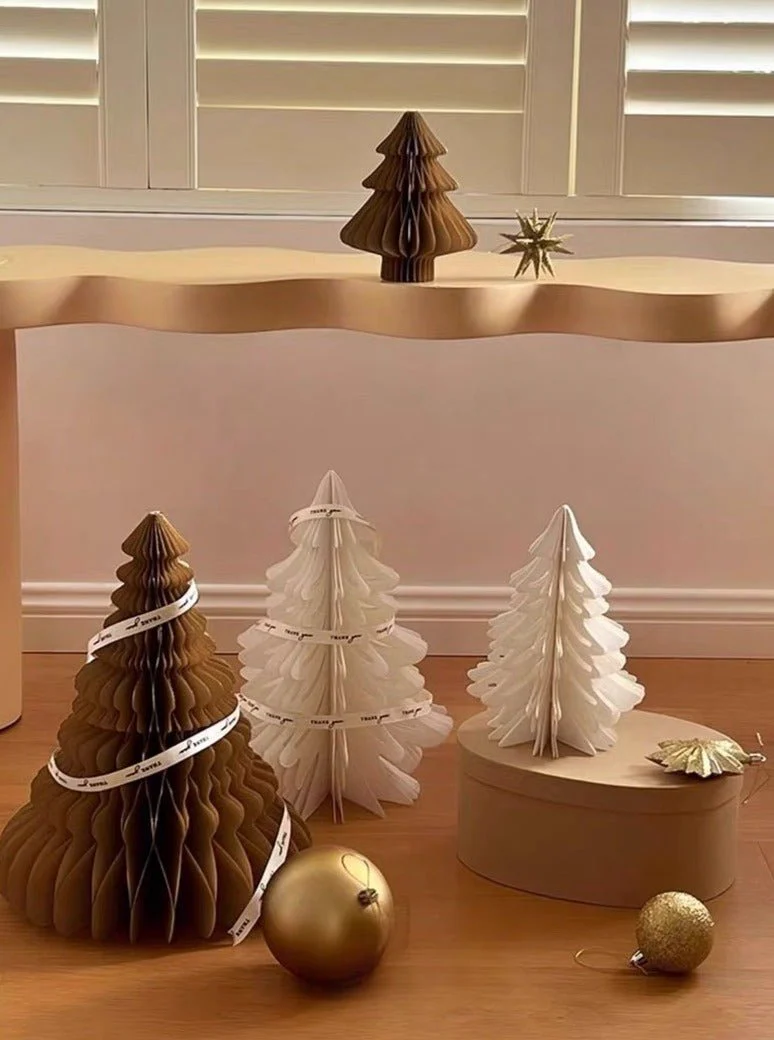 Foldable Accordion Christmas Tree Set of 2Pcs - Decoration for Table Shelf & Window - Image 2
