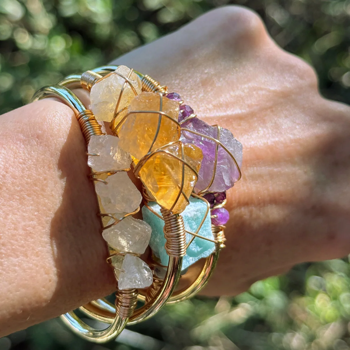Gemstone Wire-Wrapped Bracelet - Image 6