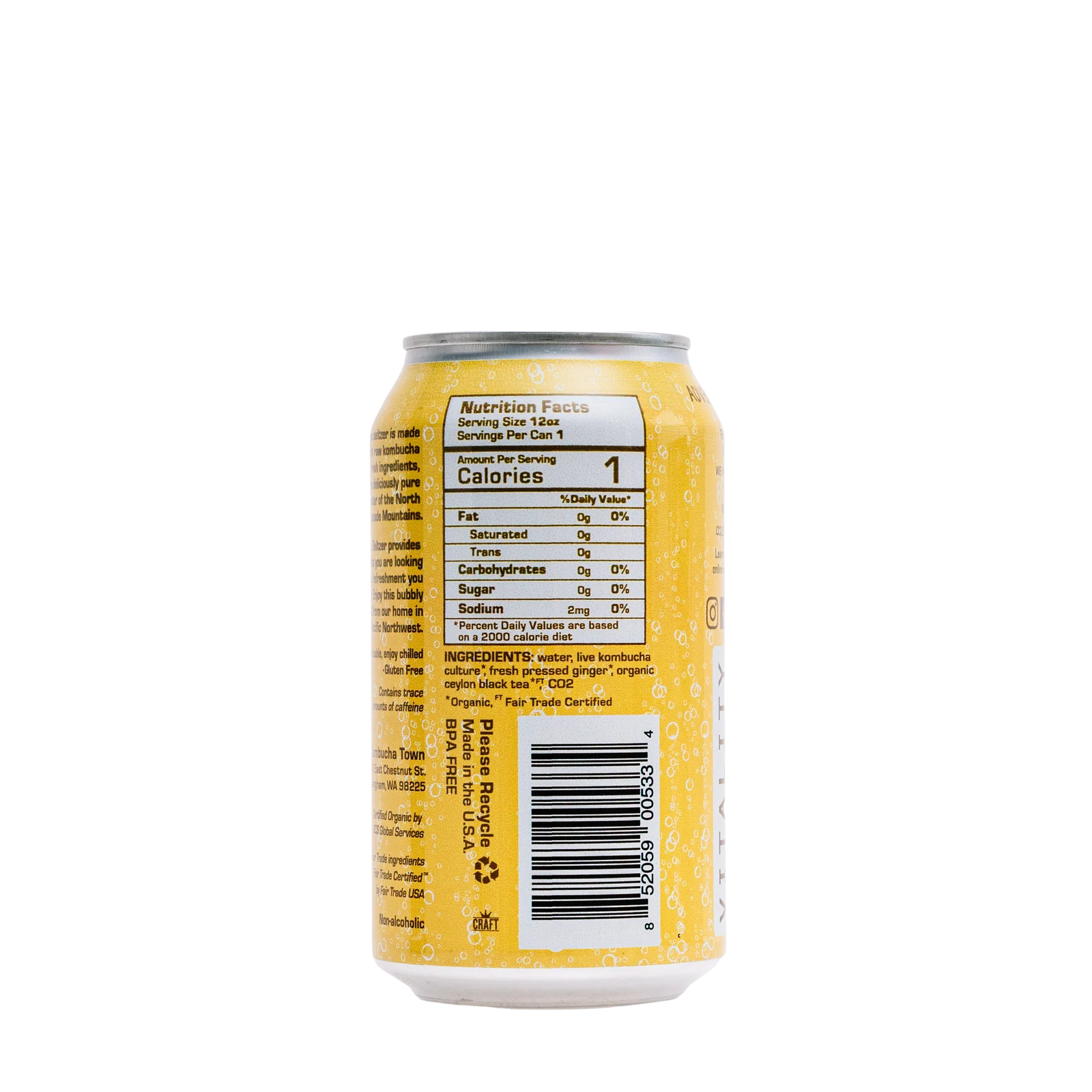 Ginger Energy Live Seltzer (case of 12) by KombuchaTown - Image 3