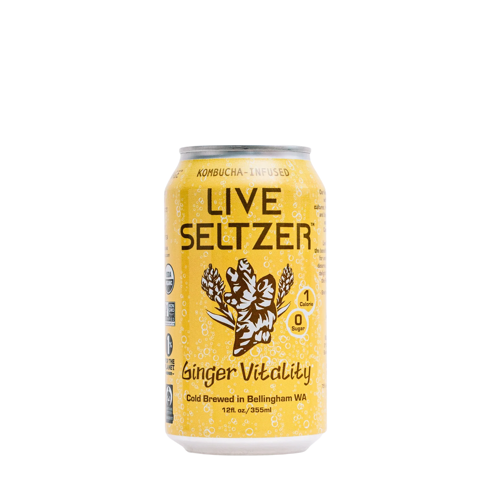 Ginger Energy Live Seltzer (case of 12) by KombuchaTown - Image 4