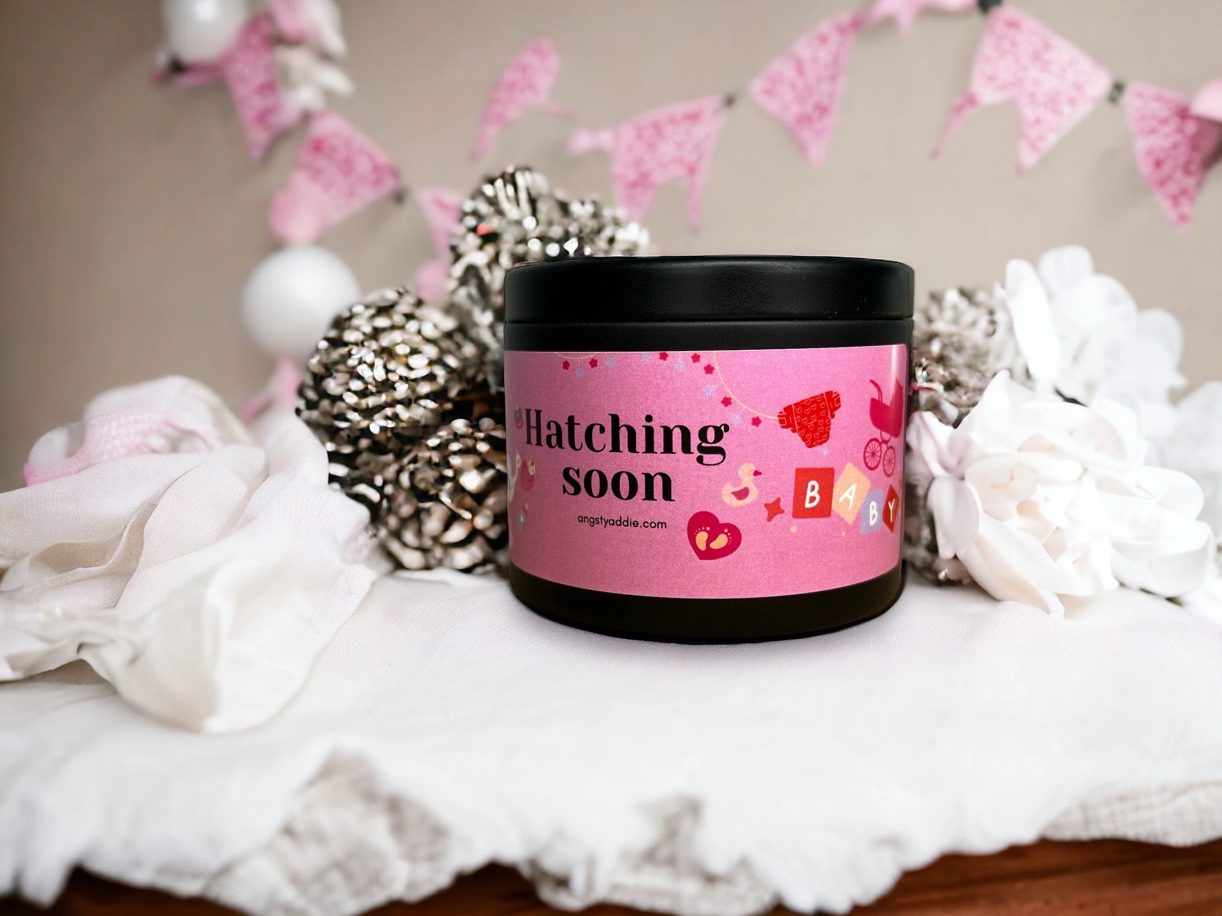 Girl baby shower candle favors by Angsty Addie - Image 3