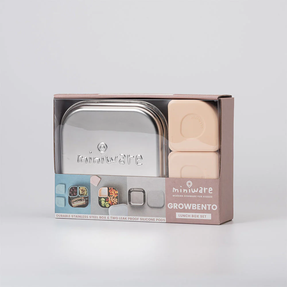 GrowBento: All Ages Bento Box - Chrome + Peach by Miniware - Image 6