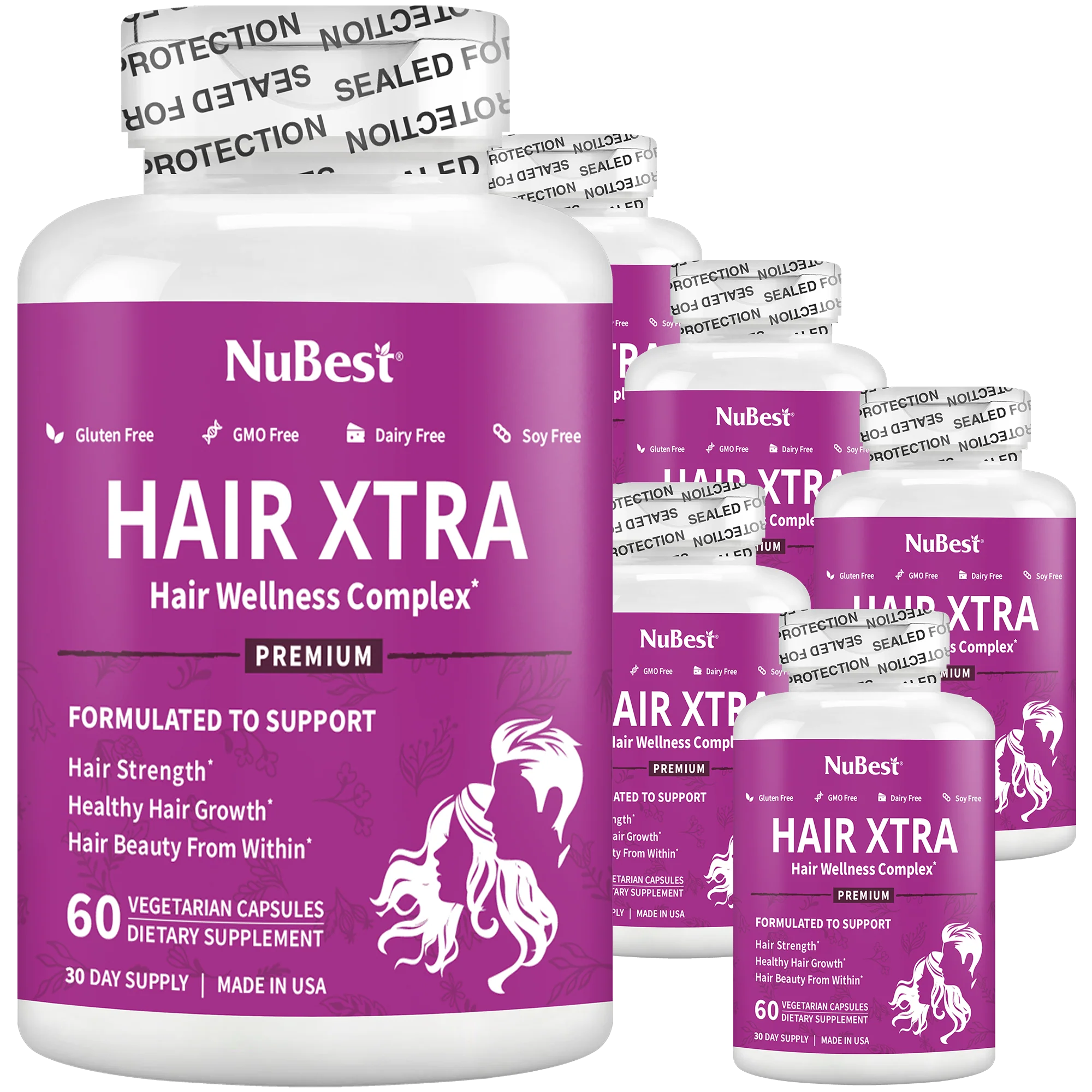 Hair Xtra, Premium Hair Growth Support for Men & Women, 60 Vegan Capsules by NuBest Nutrition® - Image 18