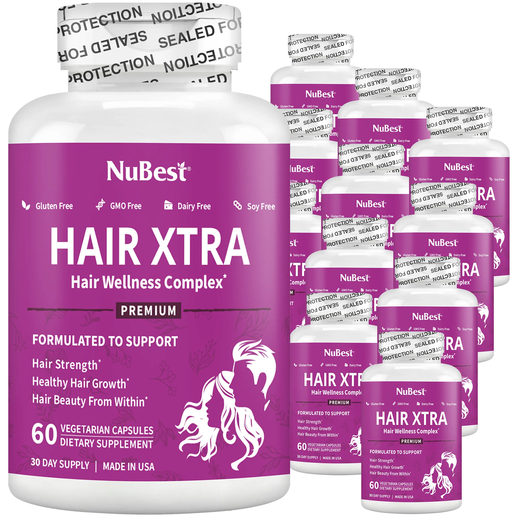 Hair Xtra, Premium Hair Growth Support for Men & Women, 60 Vegan Capsules by NuBest Nutrition® - Image 19