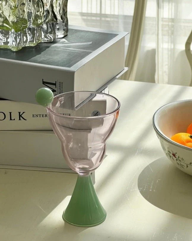 Hand Blown Bonbon Martini Glasses - Unique Whimsical Eclectic Coloured Cocktail Glasses - Image 8