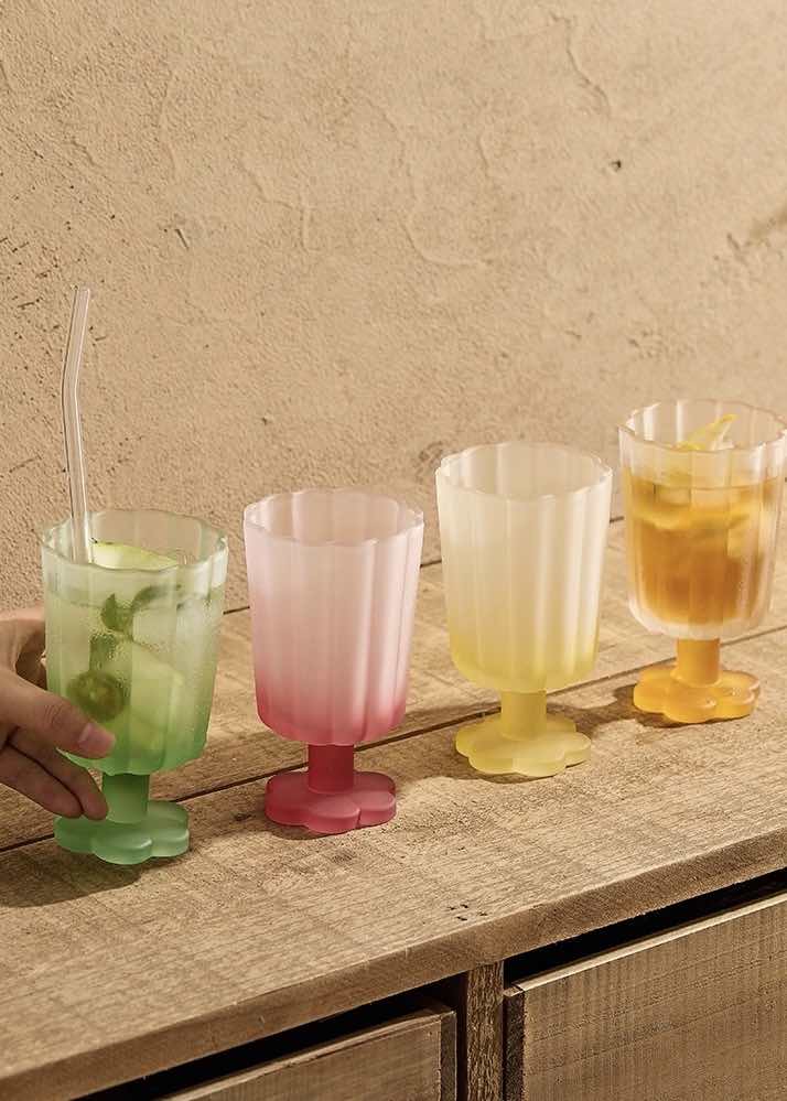 Hand Blown Petal Goblets - Cute Whimsical Colored Wine Glasses - Image 3