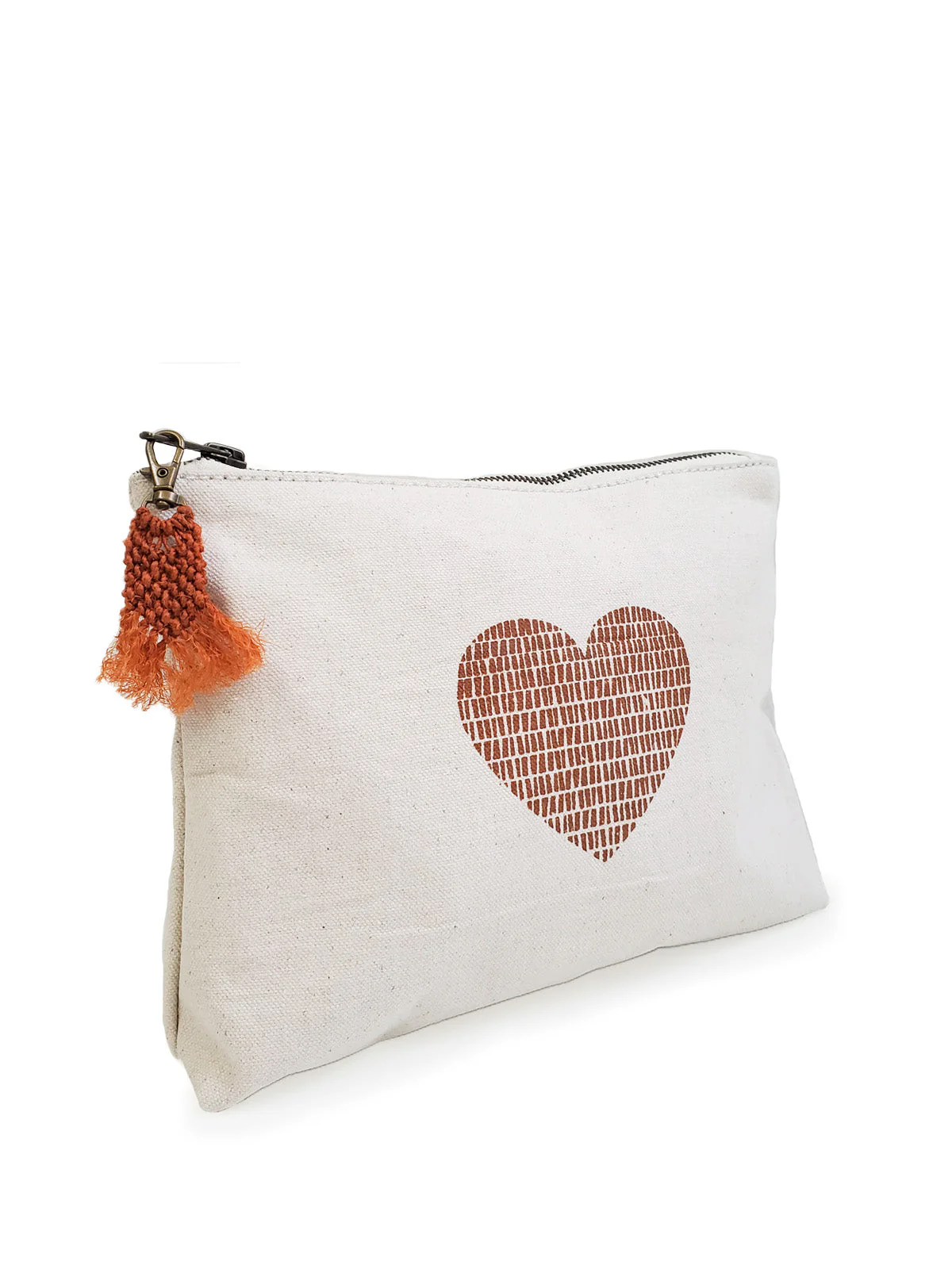 Hand Screen Printed Cotton Canvas Pouch - Love - Image 5