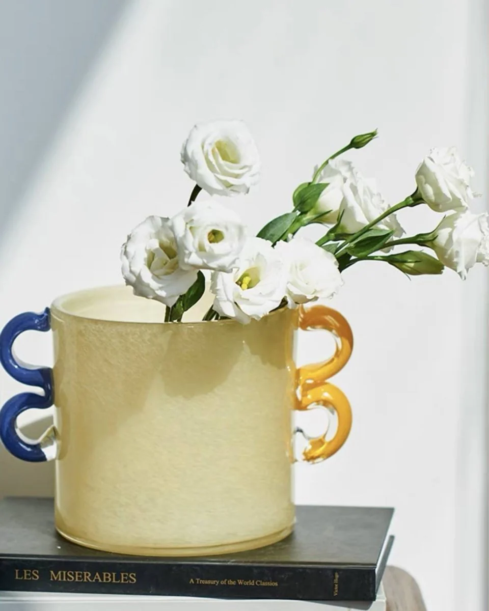 Handblown Whimsical Cylinder Vase - Eclectic Table Setting Centrepieces - Image 10