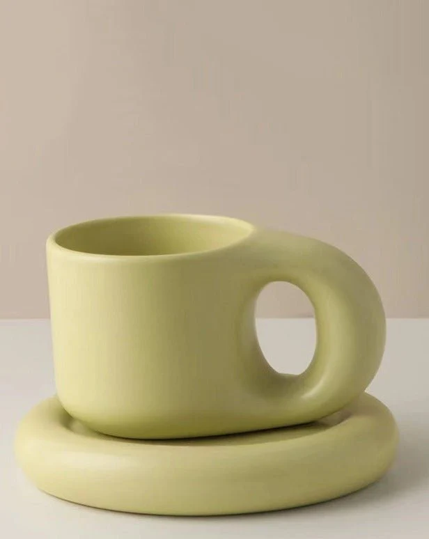 Handcrafted Bauhaus Ceramic Chubby Mugs - Image 8
