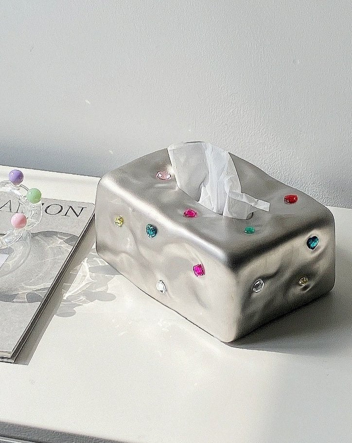 Handmade Ceramic Gemstone Tissue Box Cover - Image 12