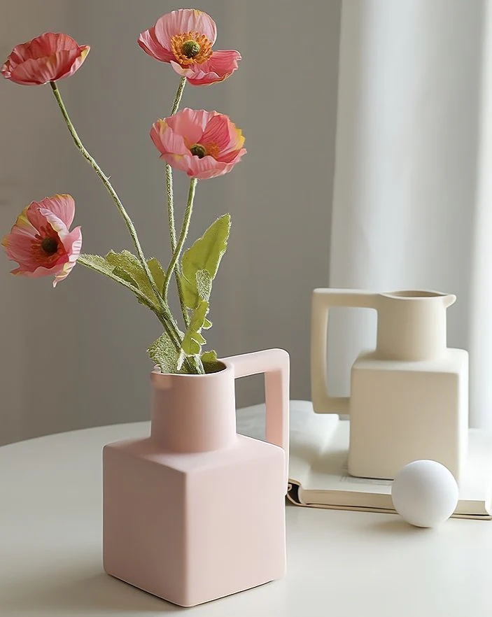 Handmade Ceramic Jug Pitcher Vase - Modern and Unique Decorative Centerpiece Vase - Image 3