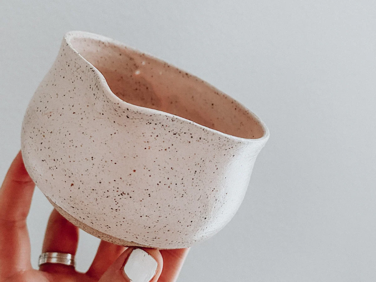 Handmade Ceramic Matcha Bowl with Spout - Image 2