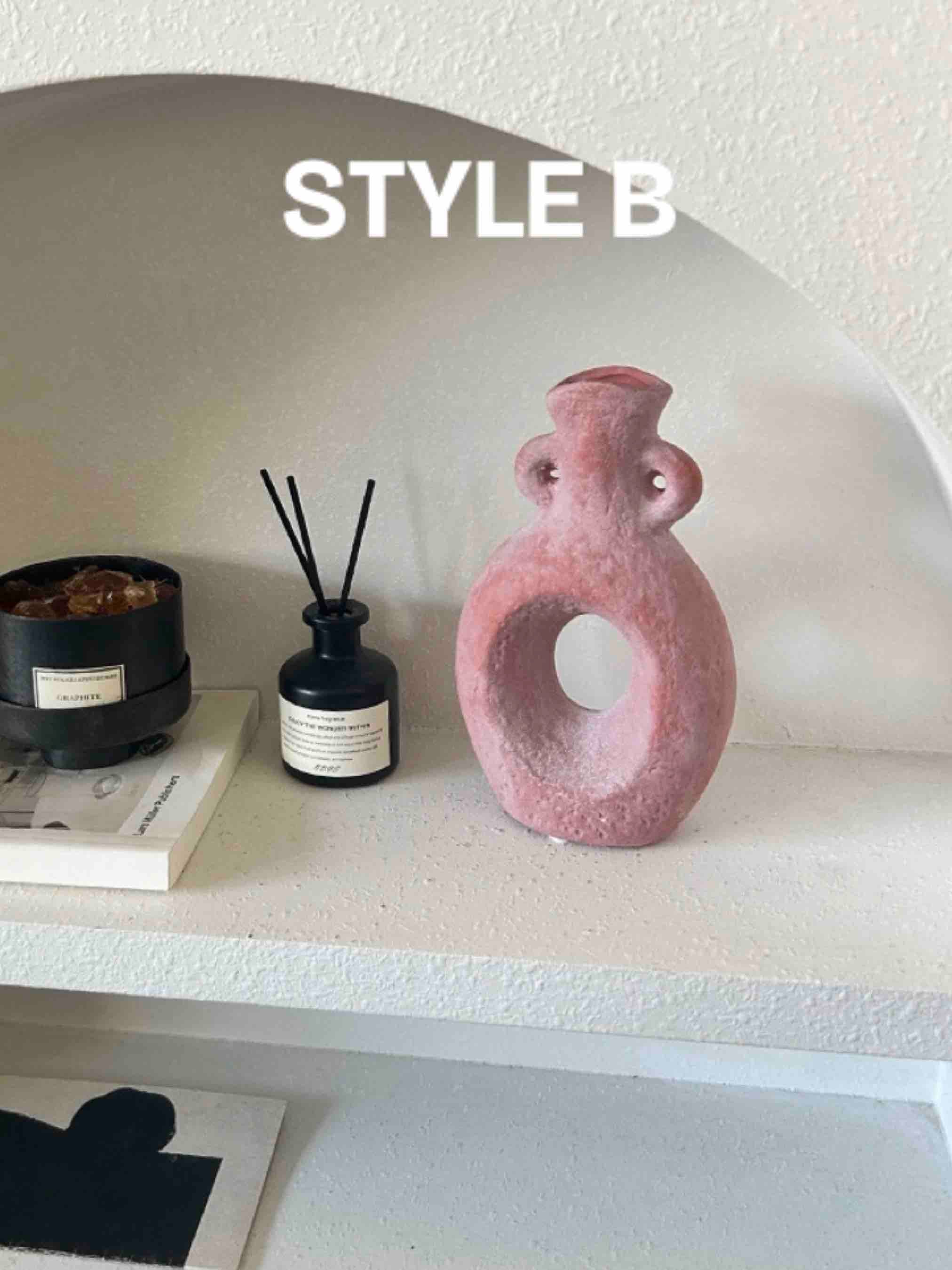 Handmade Wabi Sabi Abstract Pottery Vase, Crude Rustic Decorative Flower Vessel - Image 11