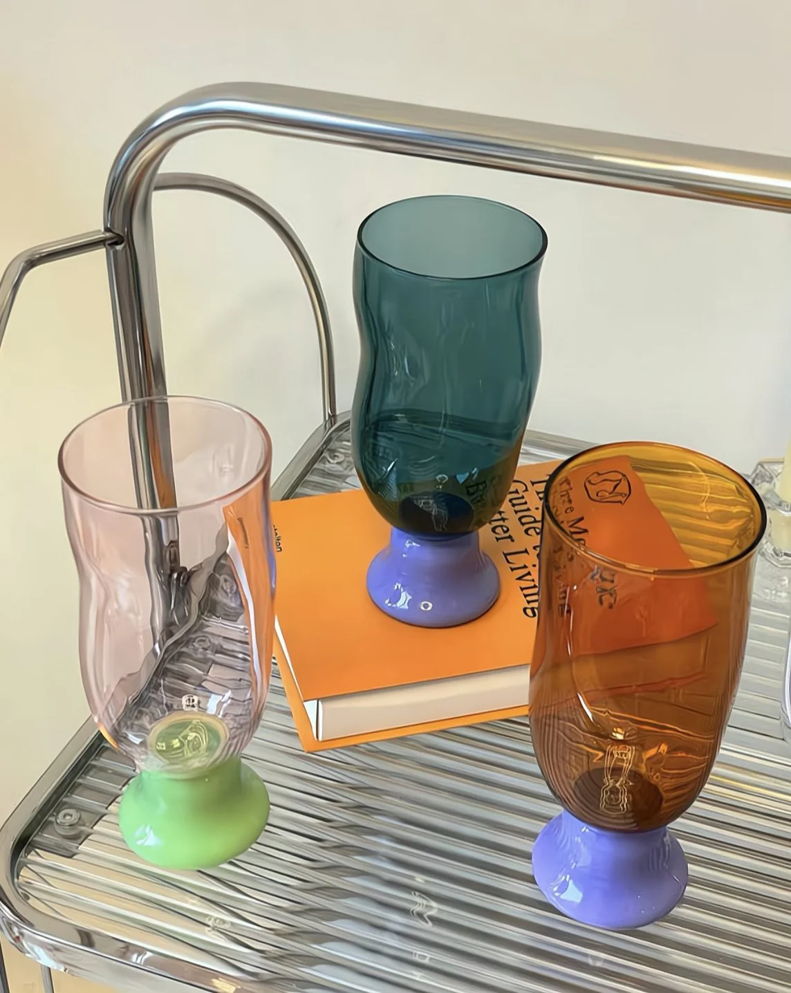 Handmade Wavy Beer Glasses - Retro Whimsical Eclectic Beer Mug - Image 6