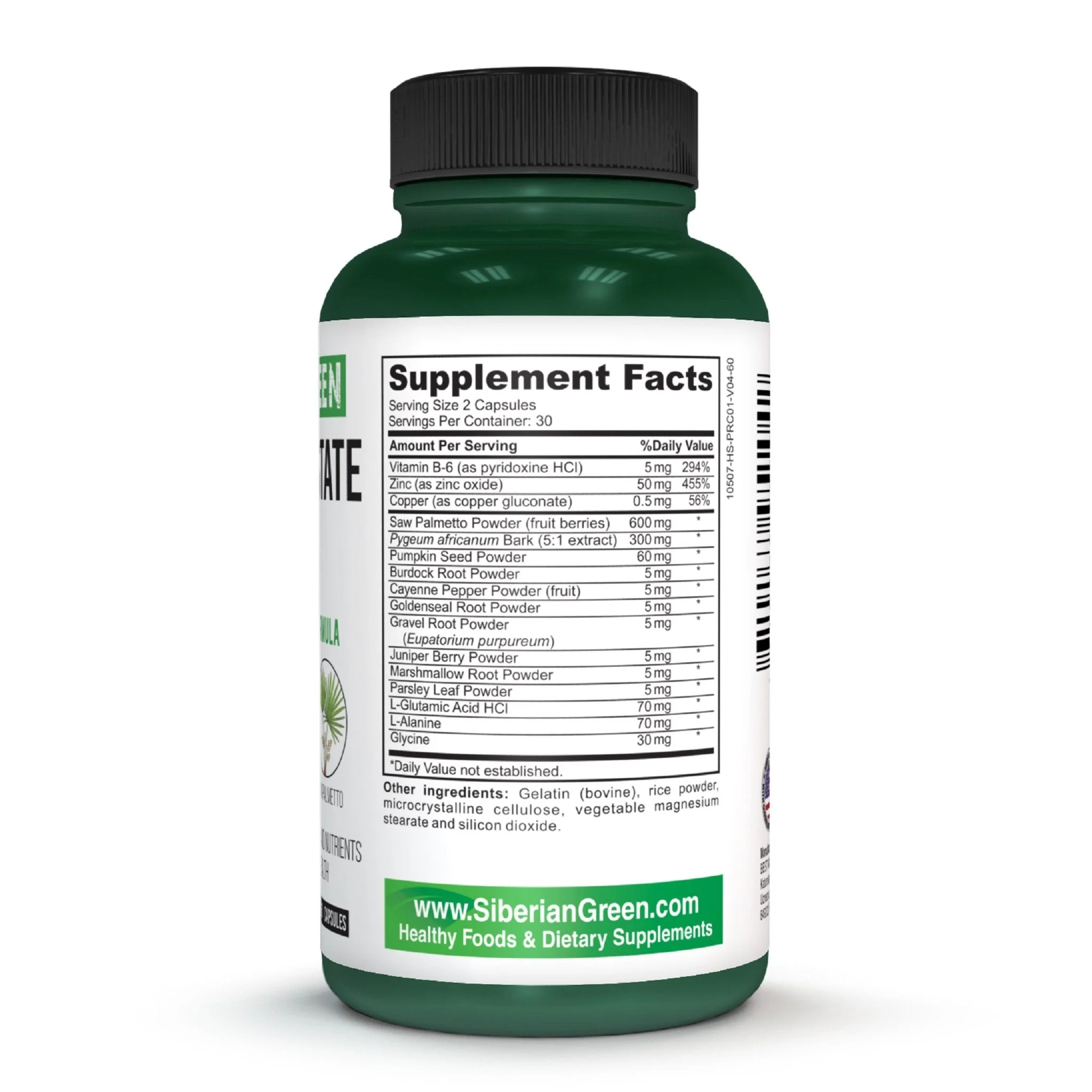 Herbal Prostate Detox Siberian Green 60 Caps β Saw Palmetto Burdock Pumpkin - Image 3
