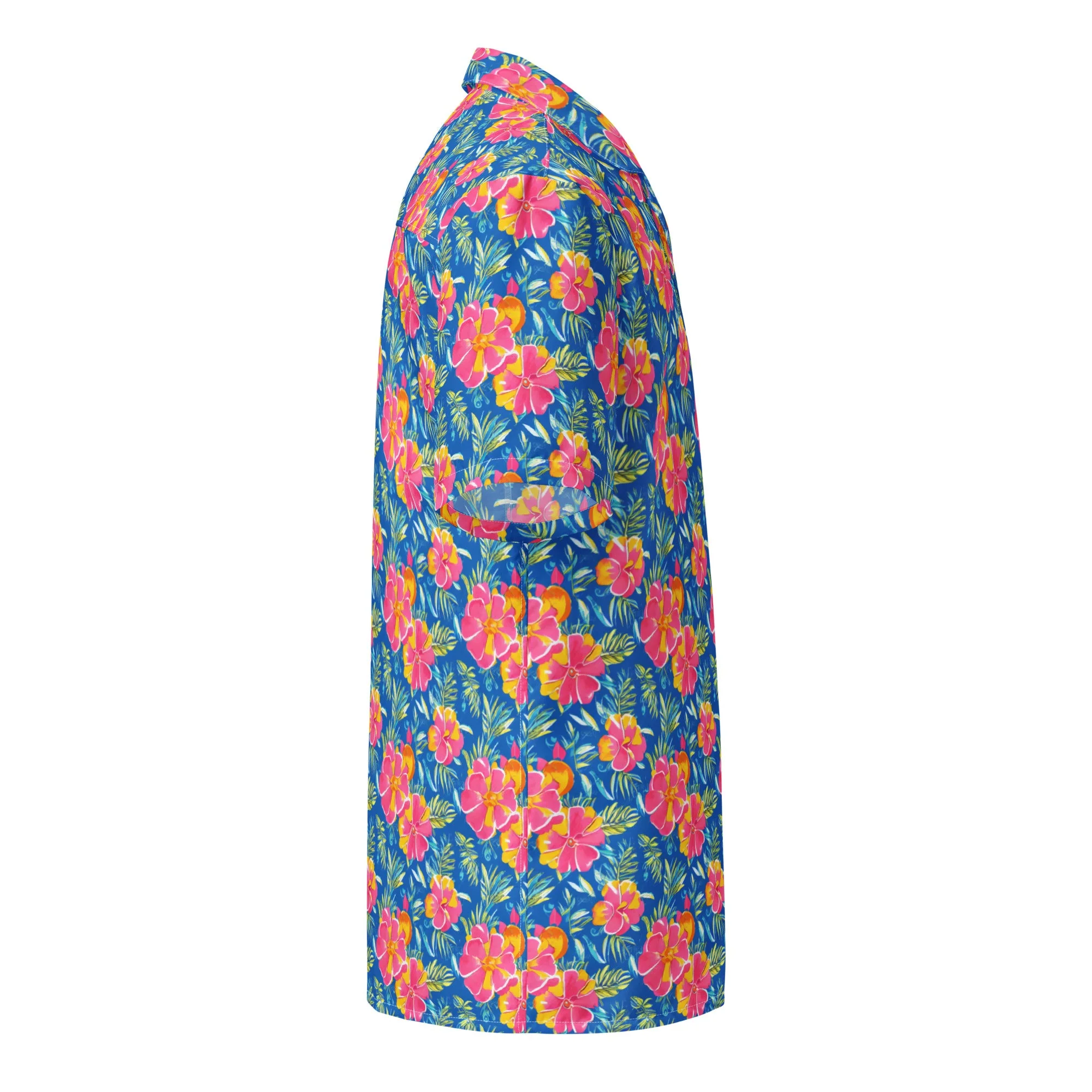 Hibiscus Lagoon Button Down Hawaiian Shirt - Coastal Summer 2024 Collection - Image 4