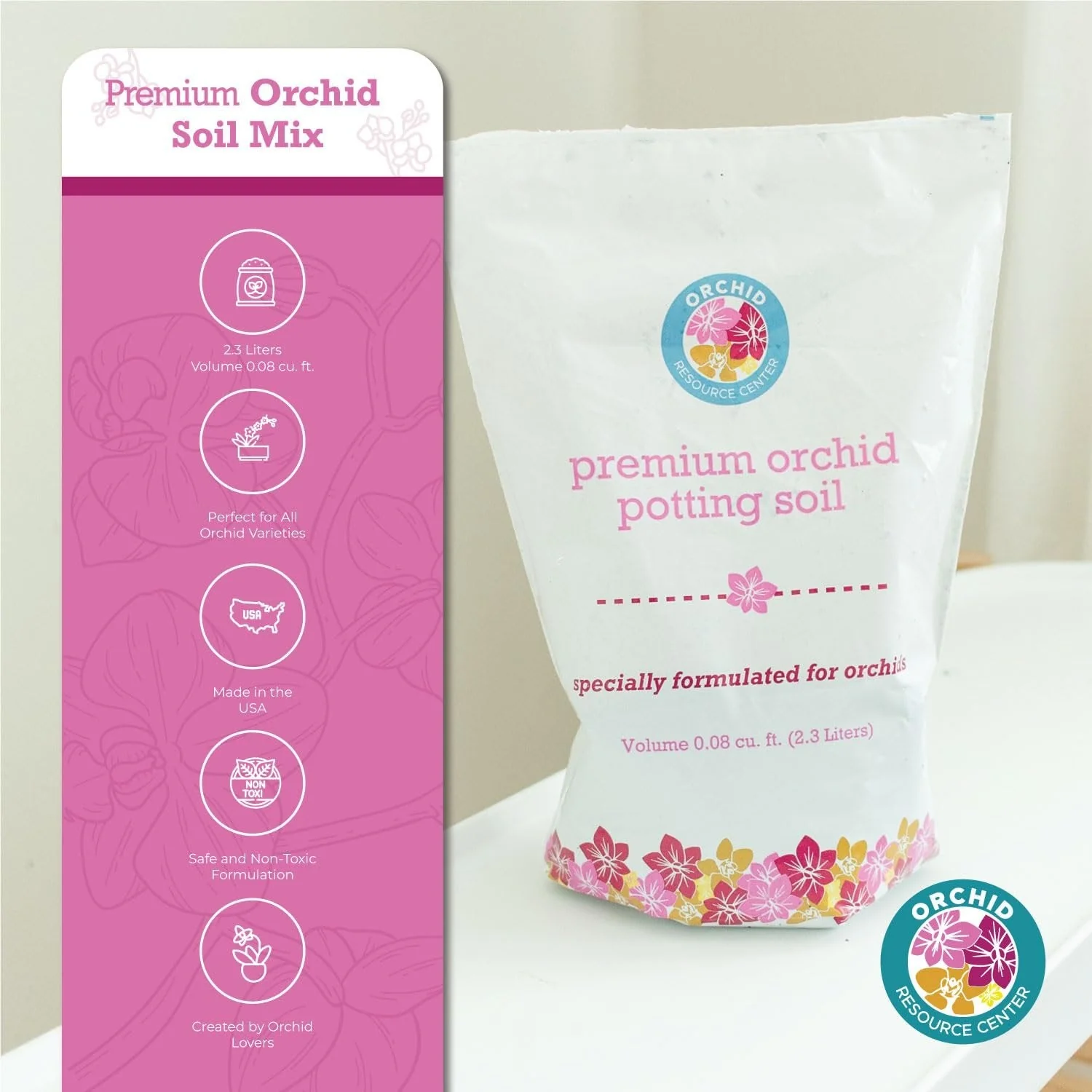 Houseplant Resource Center Orchid Soil Mix - Premium Potting Blend - Fast Draining, Non-Toxic, Nutrient-Rich, Sustainable - Ideal for Repotting Indoor Orchids - USA-Made - 1 Bag by Houseplant Resource Center - Image 5
