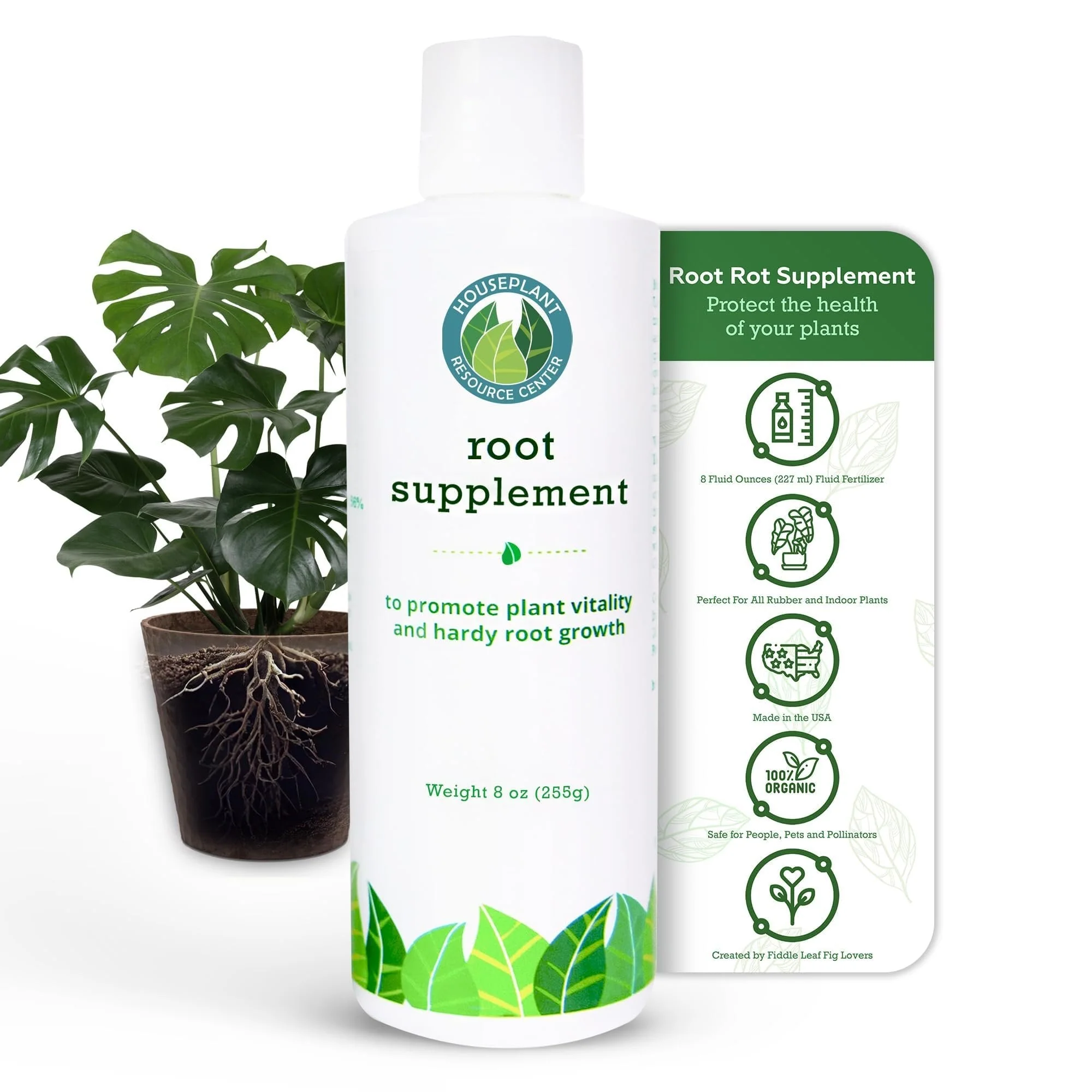 Houseplant Resource Center - Root Supplement, Liquid Root Stimulator - for Fiddle Leaf Fig & Indoor Plants - Propagation Promoter, Root Rot Treatment - Food for Healthy Roots, Stems, & Leaves - 8 Oz by Houseplant Resource Center - Image 3