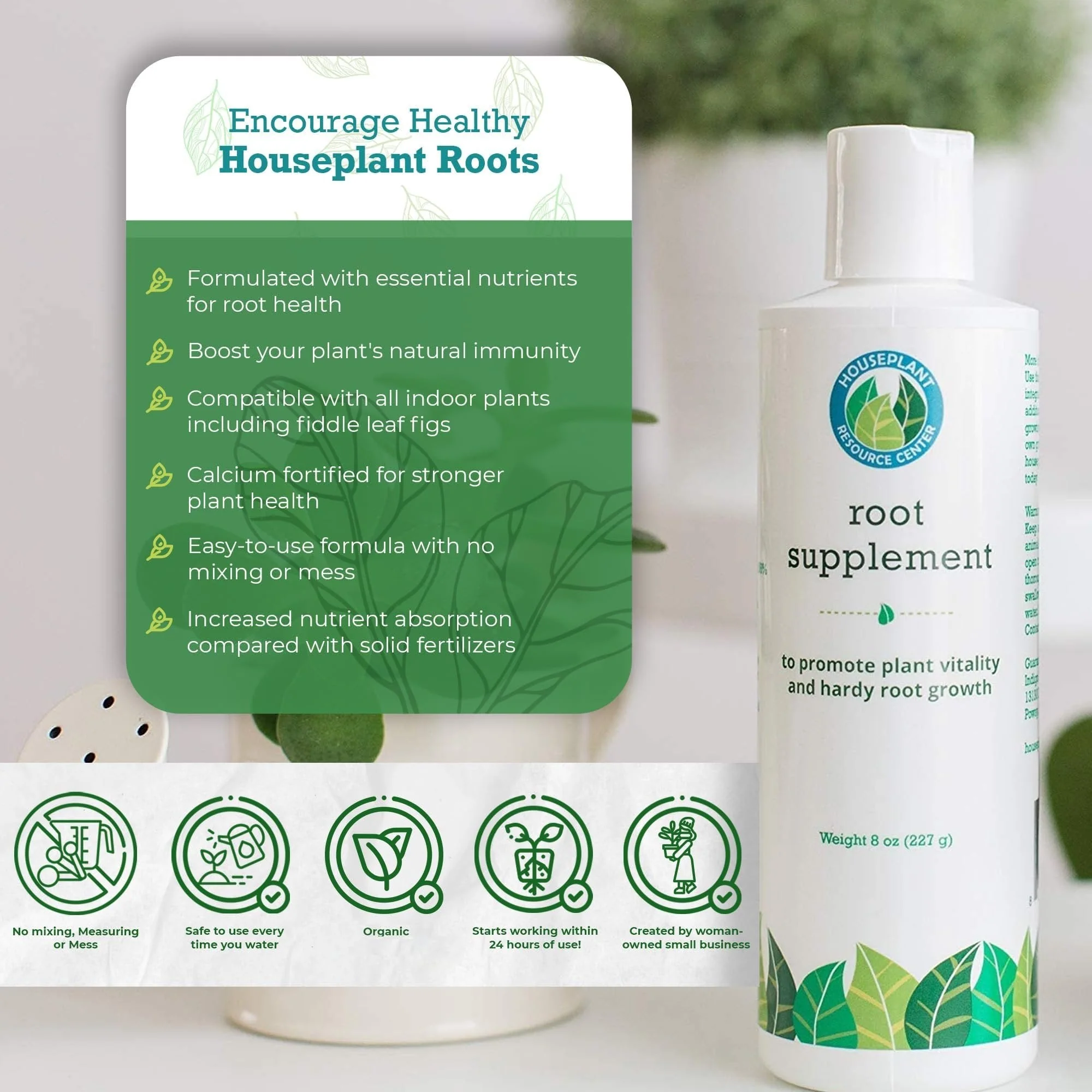 Houseplant Resource Center - Root Supplement, Liquid Root Stimulator - for Fiddle Leaf Fig & Indoor Plants - Propagation Promoter, Root Rot Treatment - Food for Healthy Roots, Stems, & Leaves - 8 Oz by Houseplant Resource Center - Image 5