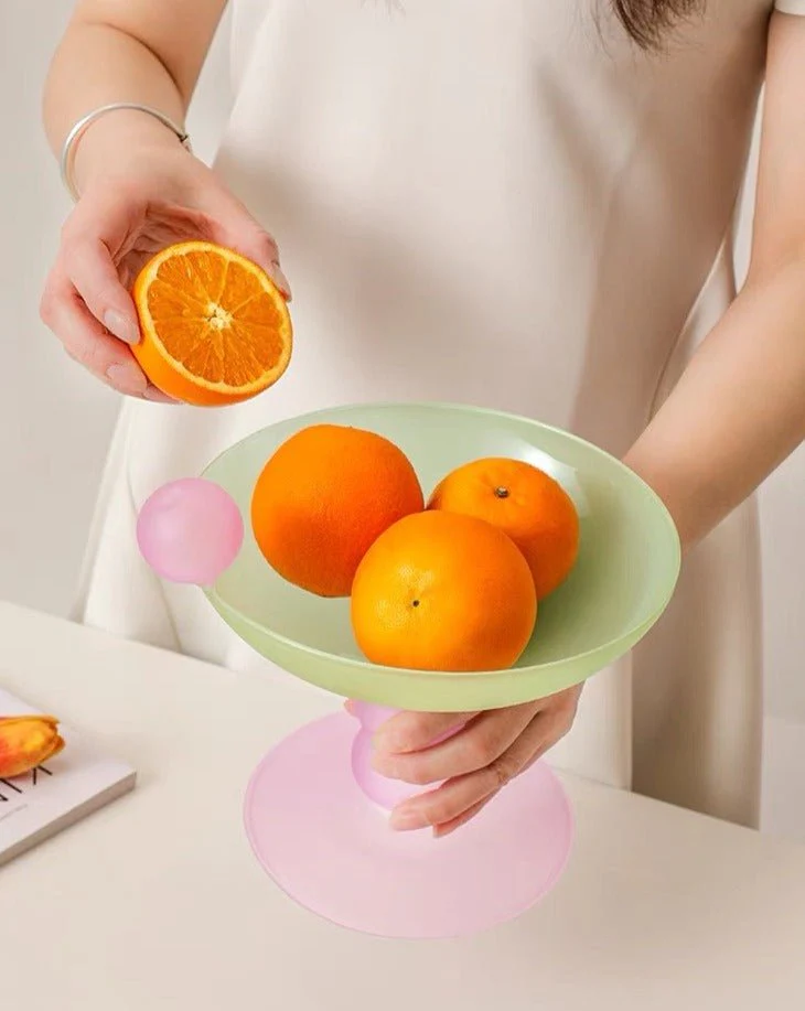 Jelly Bean Footed Tray Fruit Bowl - Whimsical Dopamine Table Setting Centerpiece - Image 2