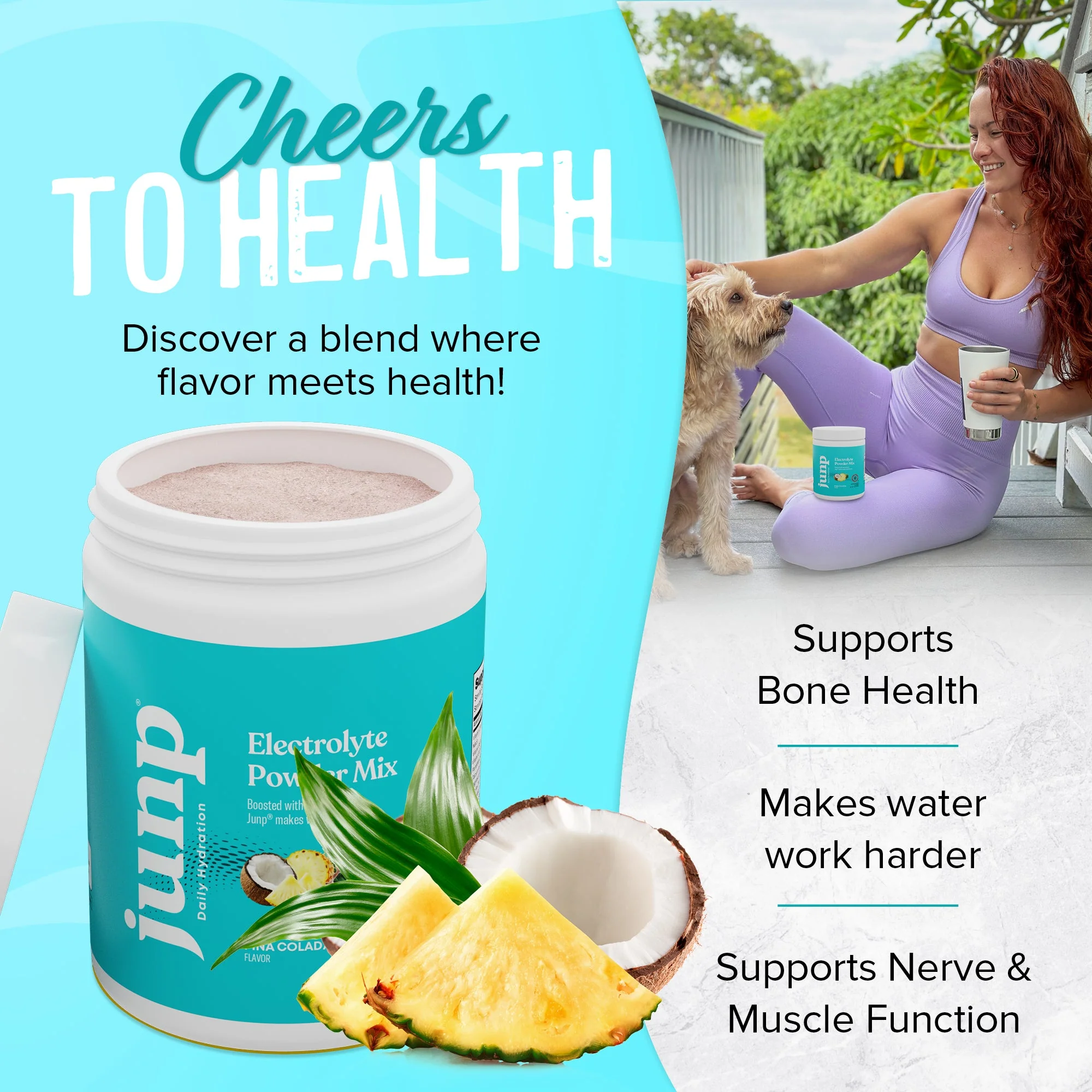 JUNP Electrolytes Powder No Sugar No Carbs – Pina Colada Coconut Pineapple Drink Mix - Potassium & Salt Electrolyte Hydration Powder - Zero Calorie Sugar Free Electrolyte Powder, Keto, 90 Servings - Image 3