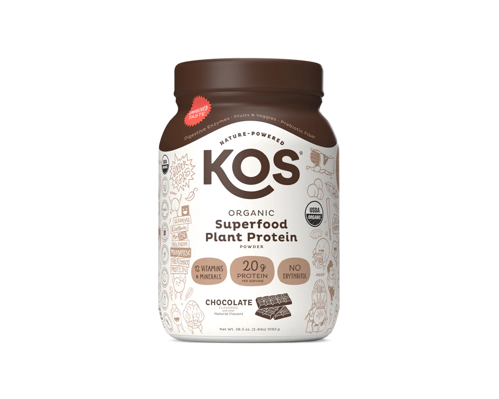 KOS Organic Plant Protein, Chocolate, 28 Servings by KOS.com