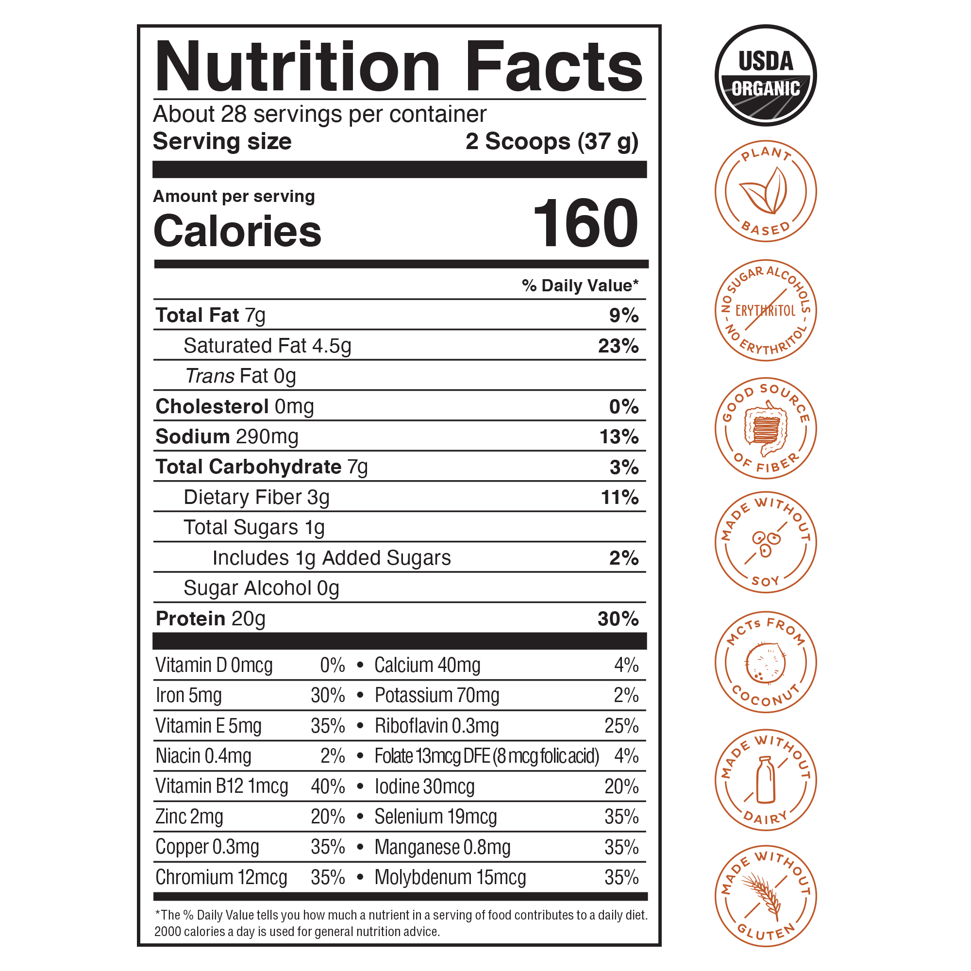 KOS Organic Plant Protein, Salted Caramel Coffee, 28 servings by KOS.com - Image 4