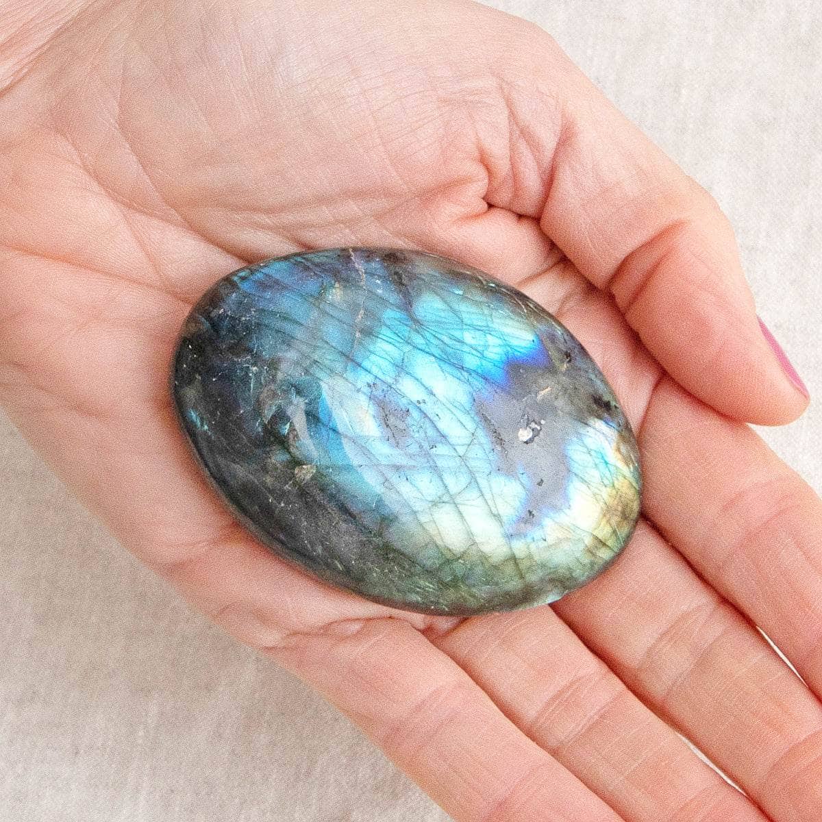 Labradorite Blue Flame Palm Stone by Tiny Rituals - Image 2